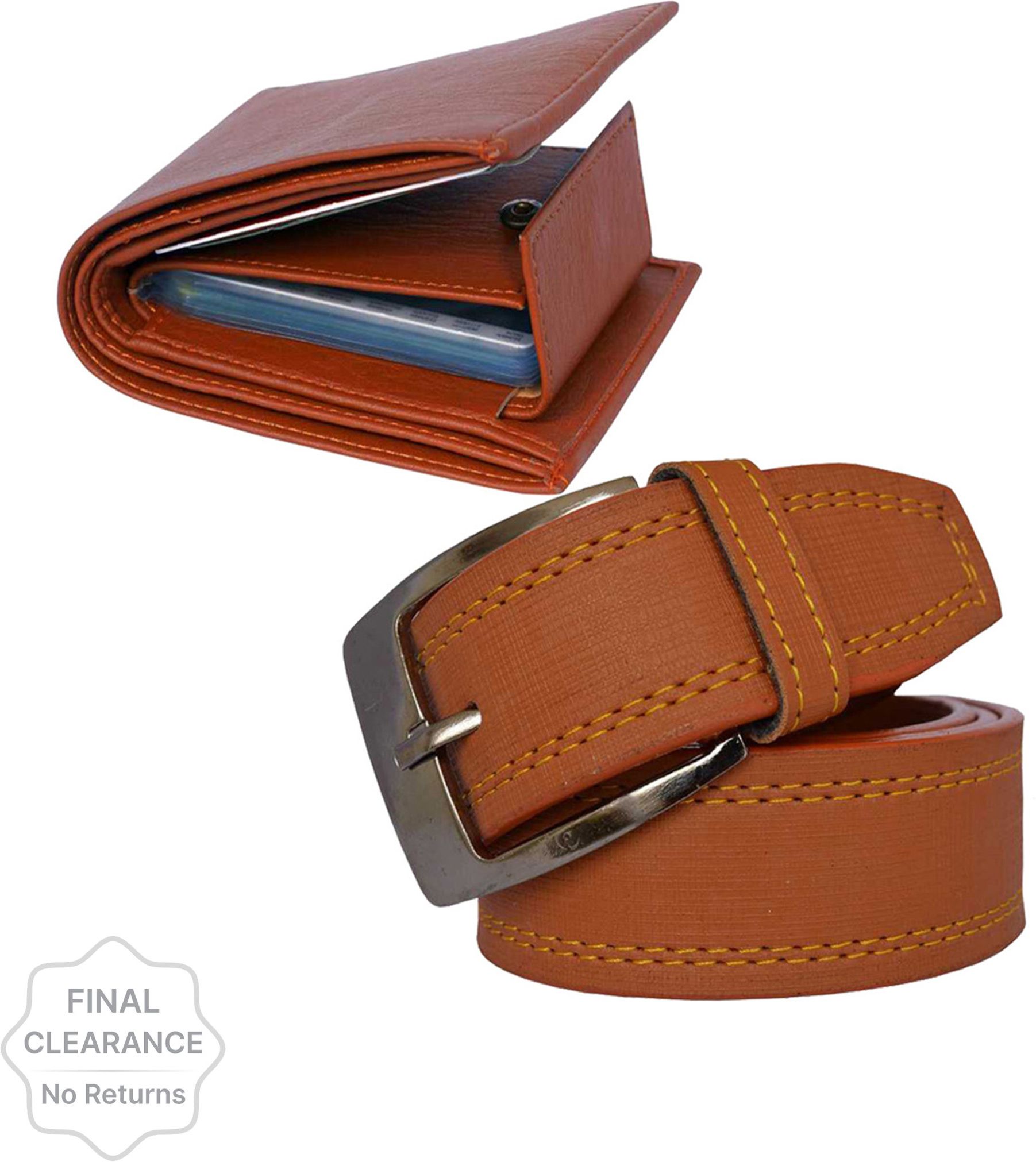 Men Tan Artificial Leather Wallet