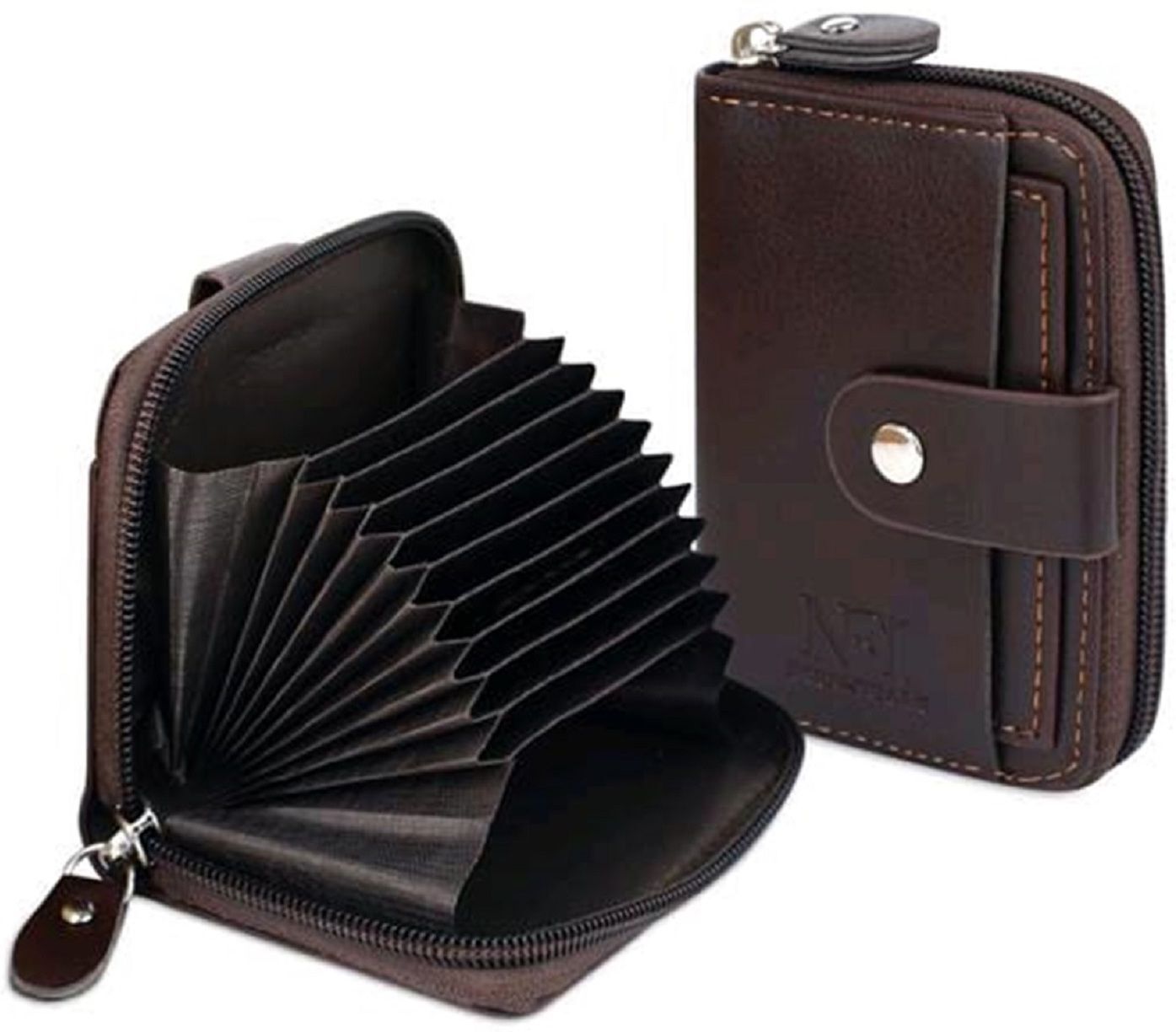 metronaut Men Casual, Formal Brown Genuine Leather RFID Card Holder-picture-47