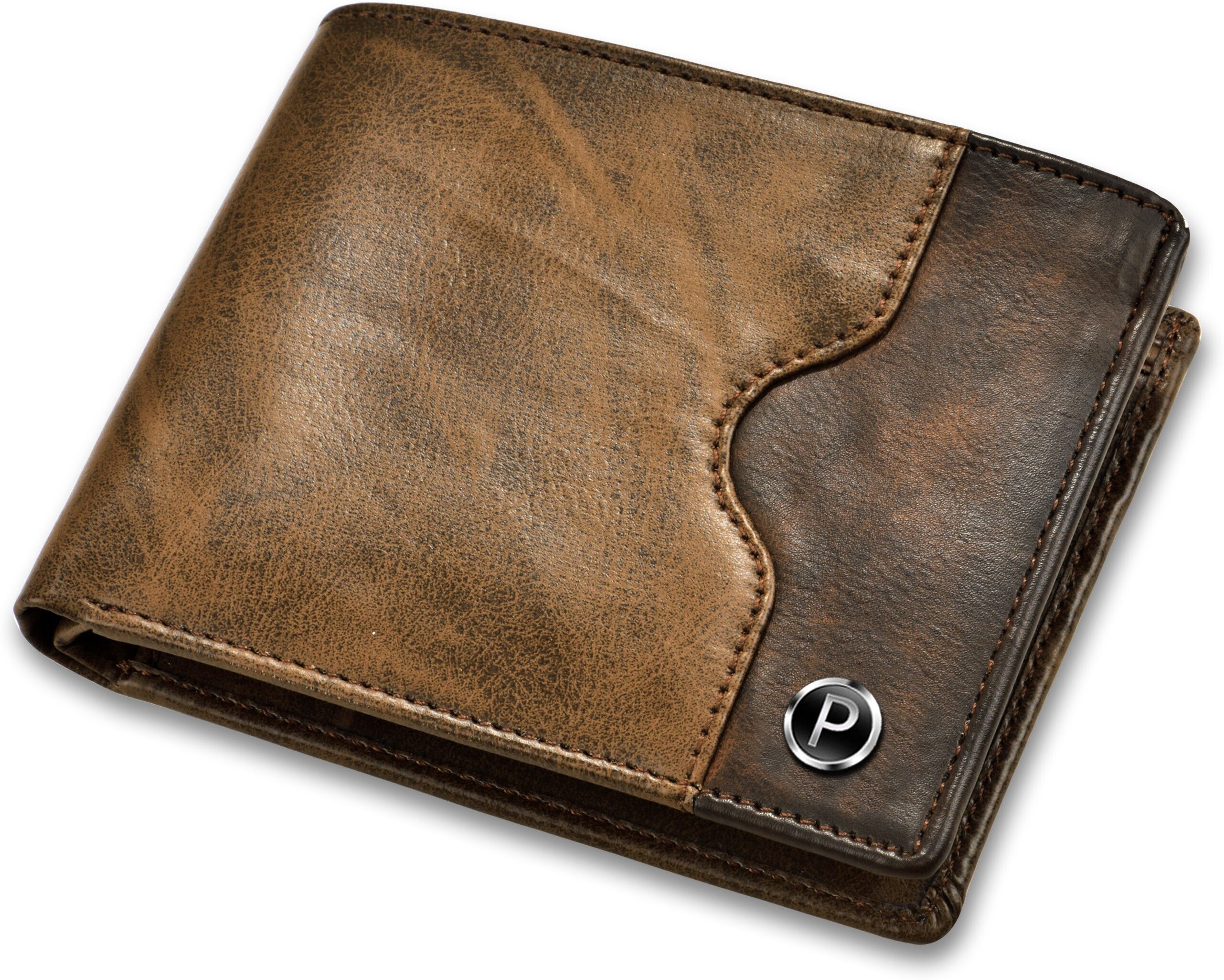 Men Casual Brown Artificial Leather RFIDWallet - Mini