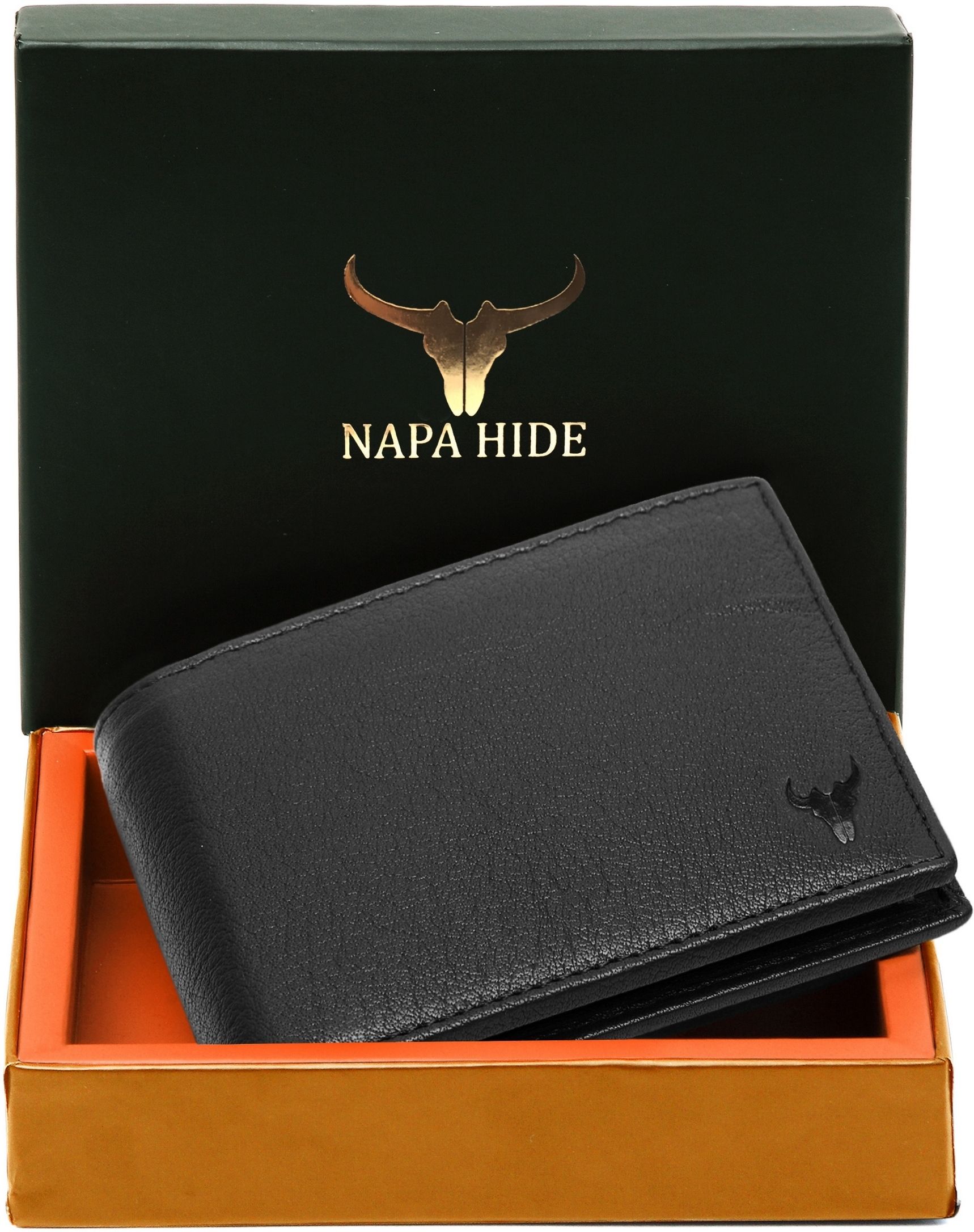 napa hide Men Casual, Formal, Ethnic, Evening/Party, Trendy, Travel Black Genuine Leather RFID Wallet-picture-12