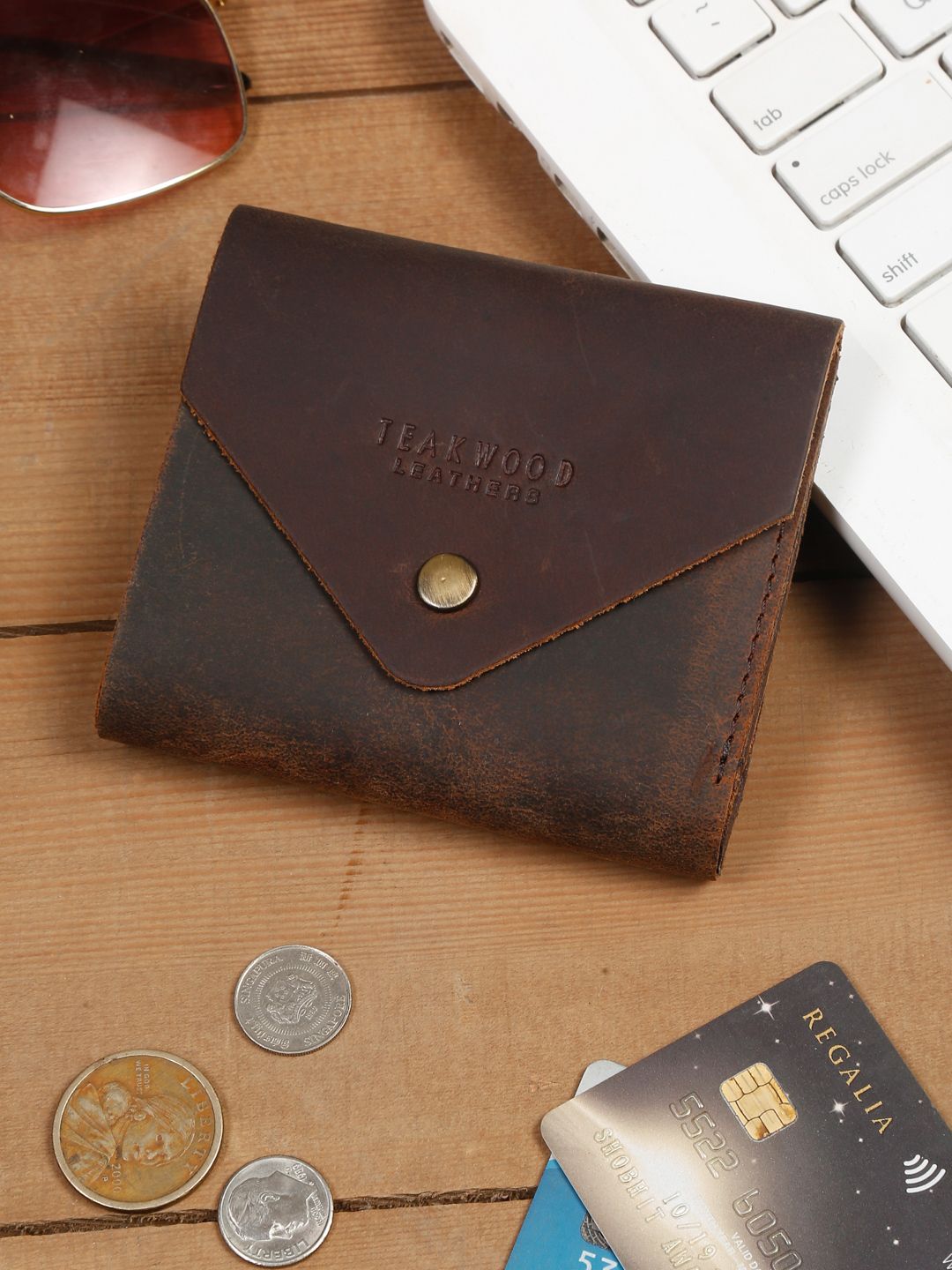 Men Casual Brown Genuine Leather Wallet-image-4