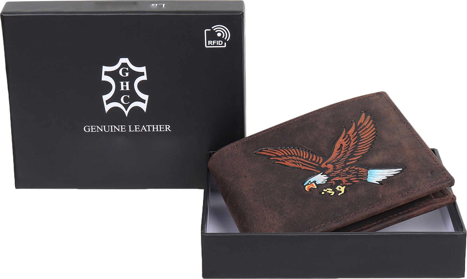 Men Casual, Evening/Party Brown Genuine Leather RFID Wallet-image-2