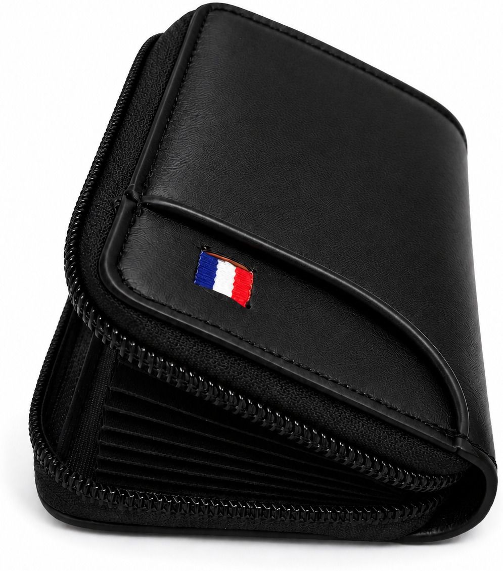 Men & Women Casual Black Genuine Leather RFID Card Holder-image-44