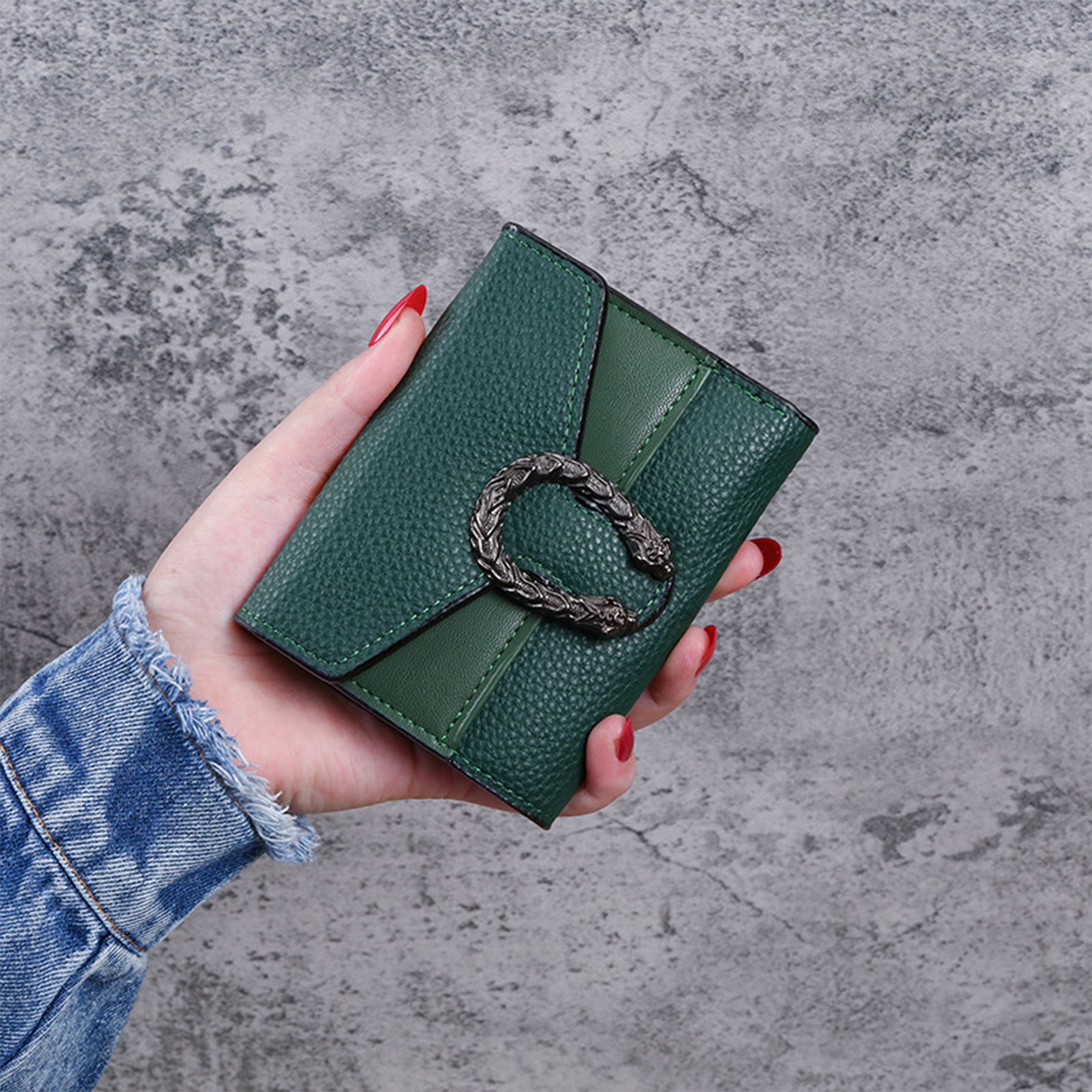 Women Casual Green Artificial Leather Wallet-image-42