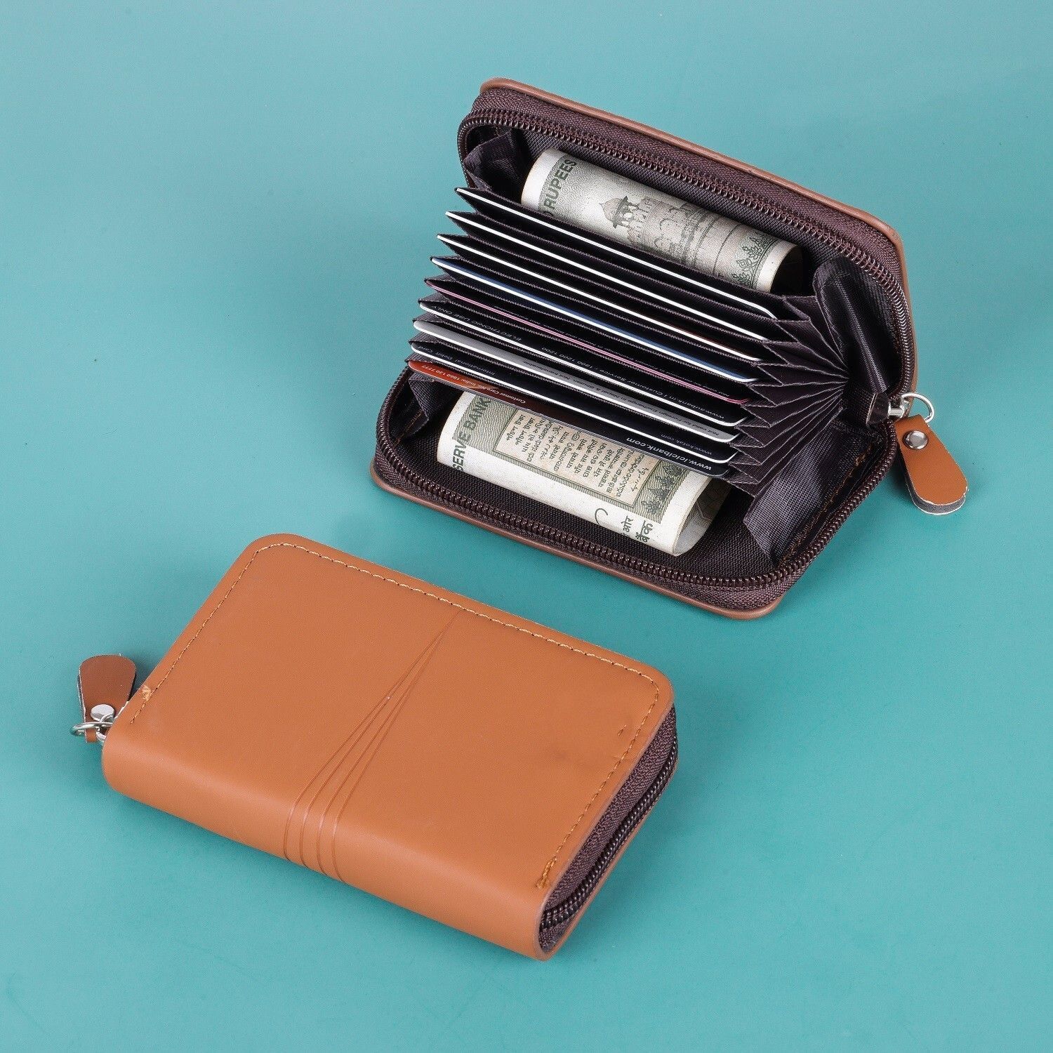metronaut Men Casual, Formal Brown Genuine Leather RFID Card Holder-picture-33