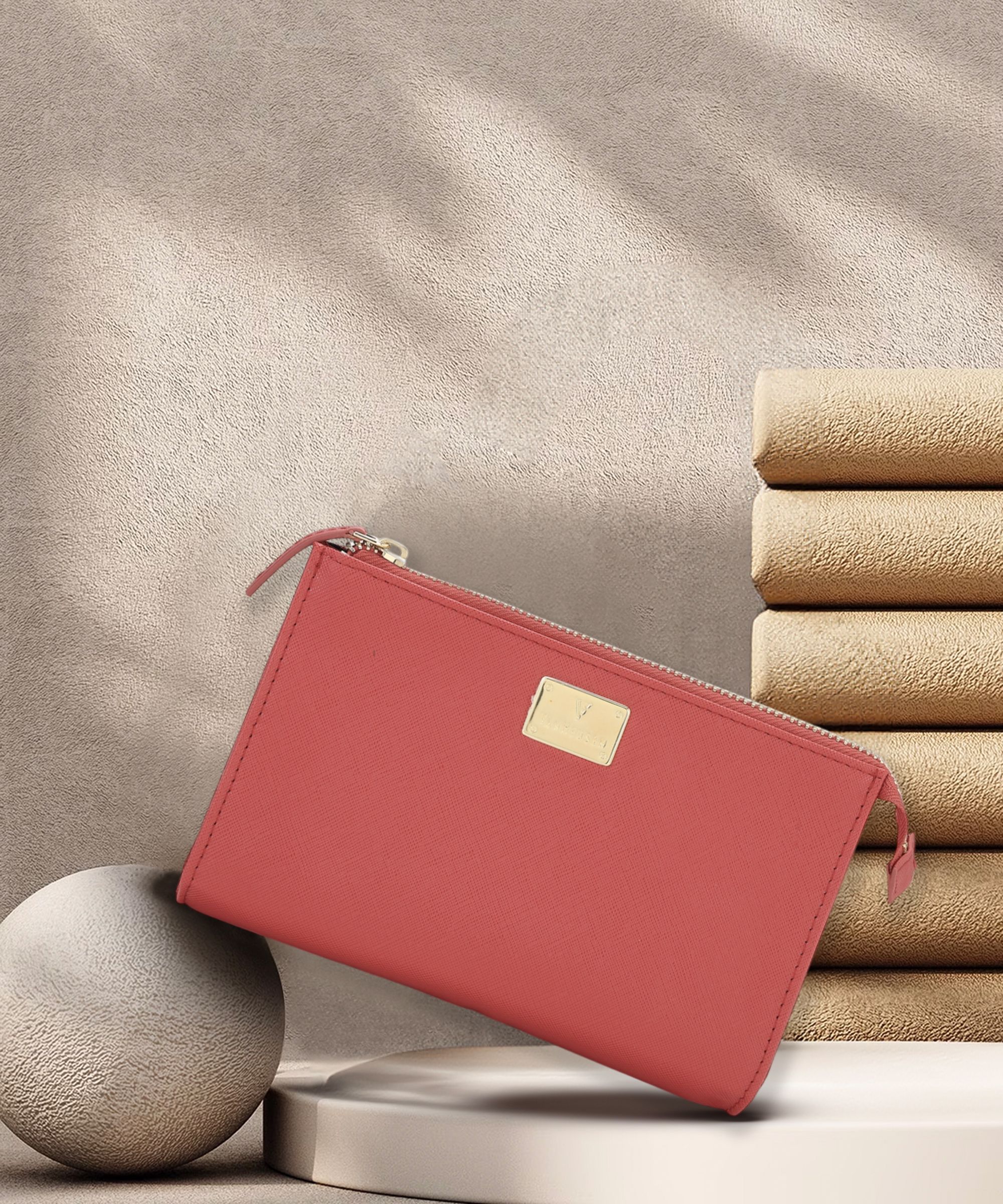 van heusen Women Casual Pink Genuine Leather Wallet-picture-15