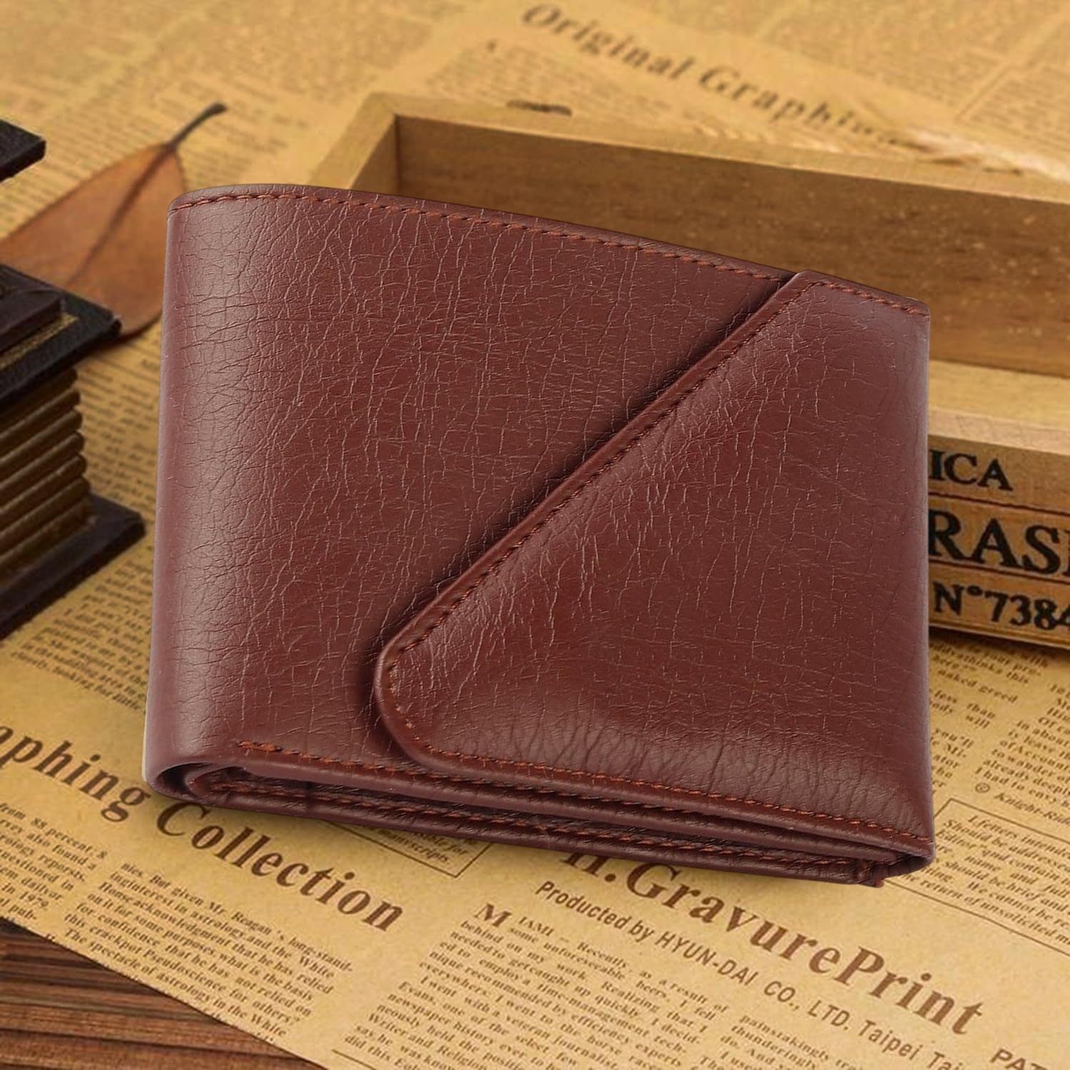 bif Men Casual, Evening/Party, Formal, Trendy Brown Artificial Leather RFID Wallet-picture-38