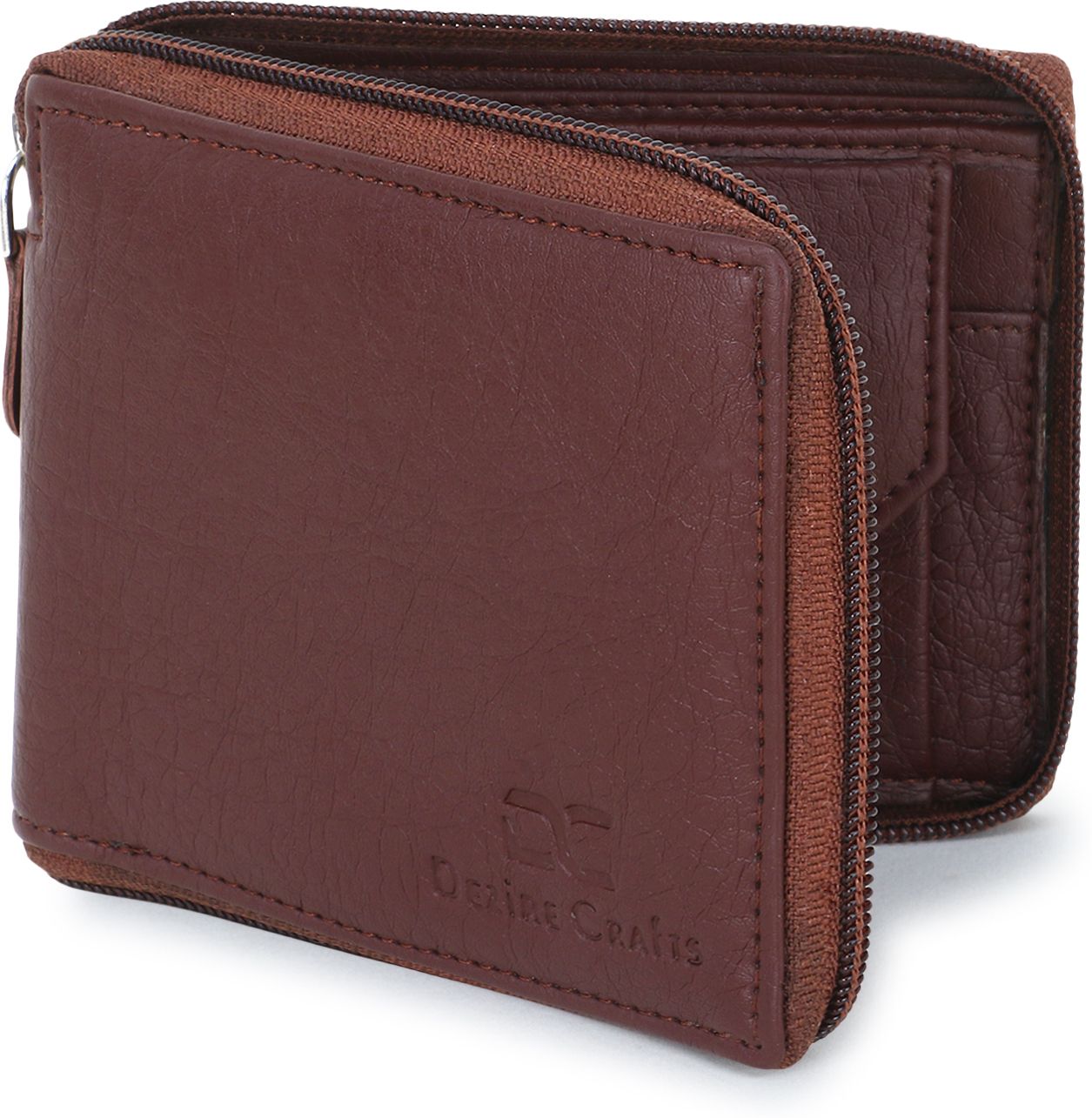 Men Casual, Ethnic, Evening/Party, Travel, Formal, Trendy Brown Artificial Leather, Fabric Wallet - Regular Size