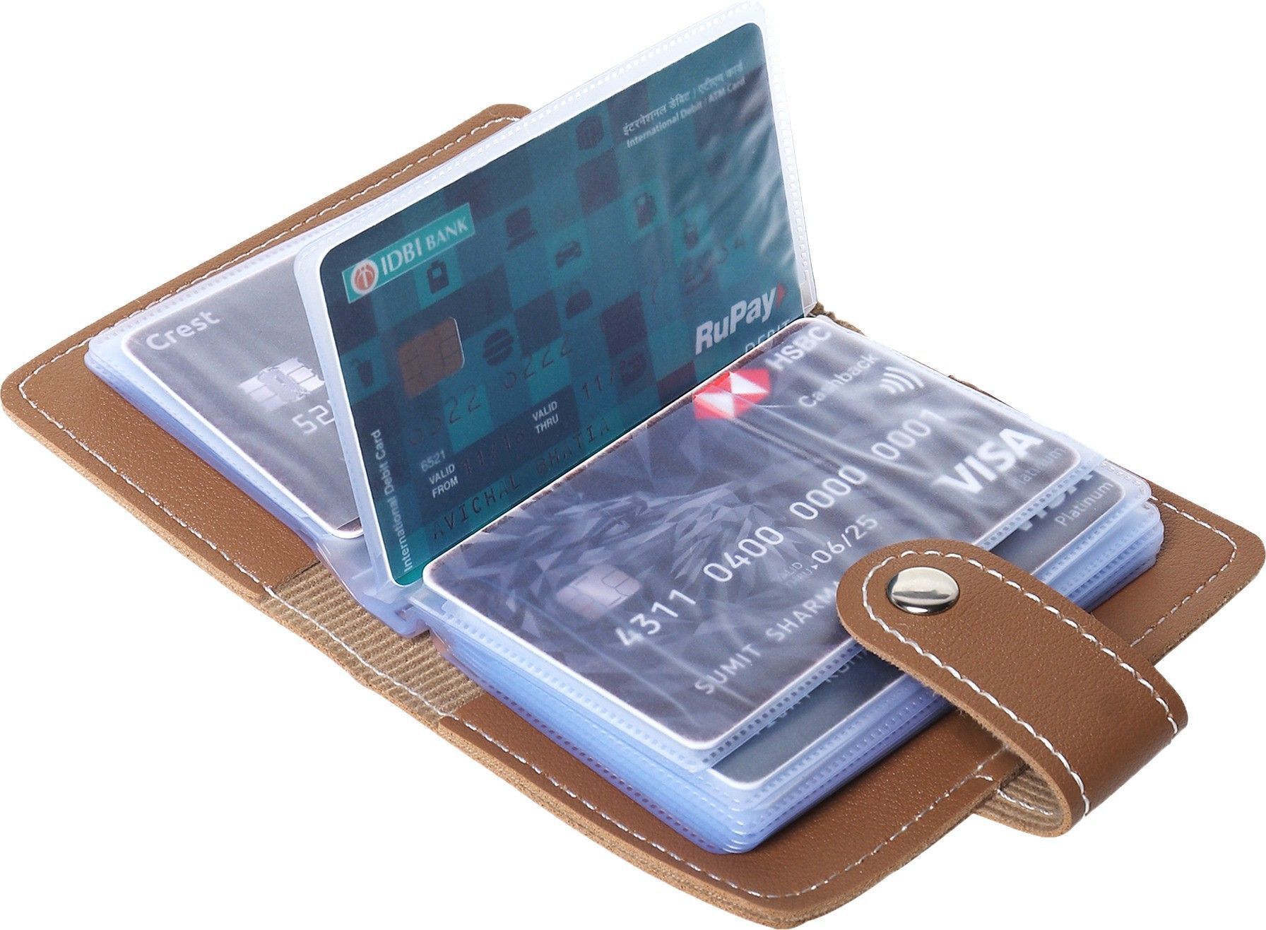 stealodeal Men & Women Brown Artificial Leather Card Holder-picture-27