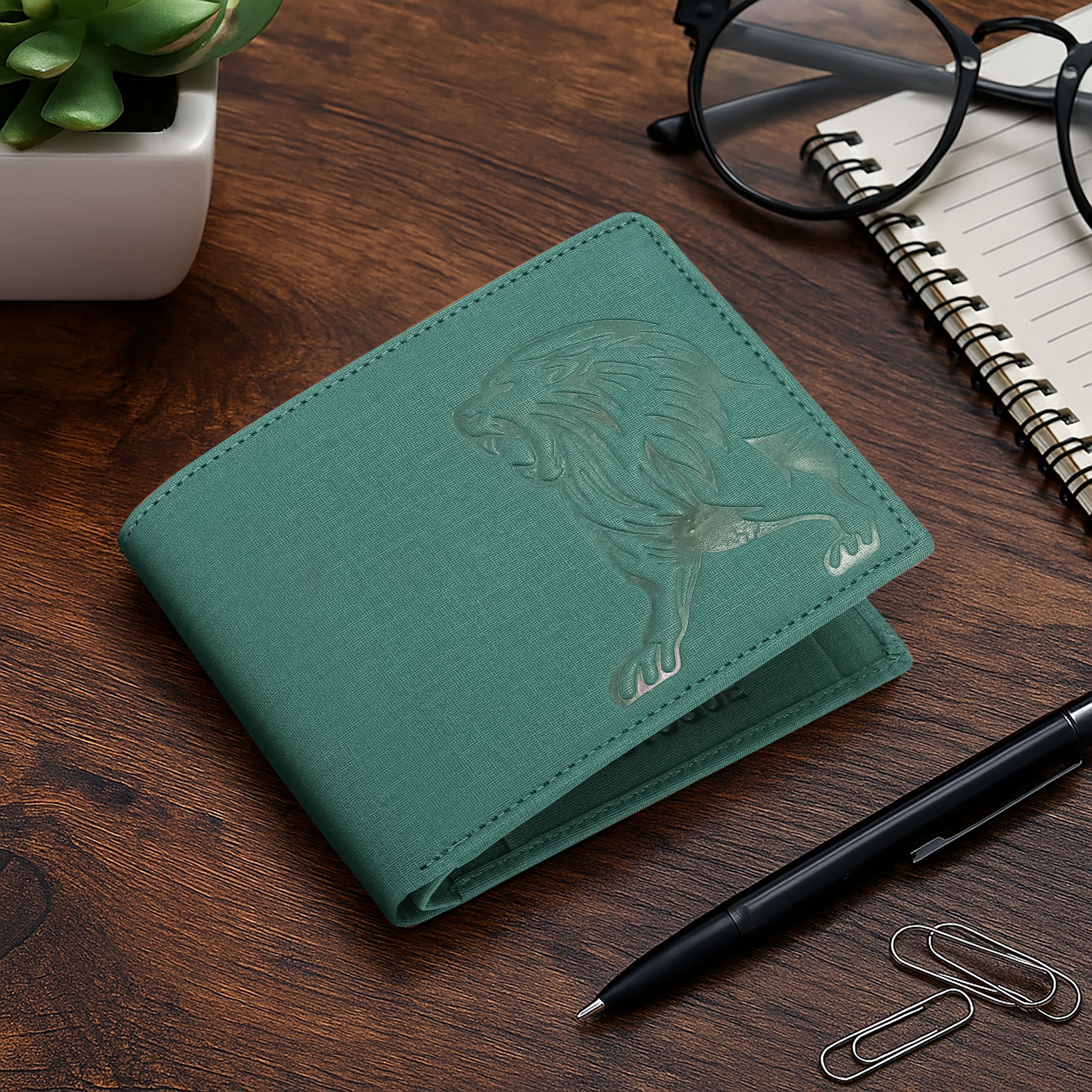 Men Trendy, Casual, Evening/Party, Travel, Formal Green Artificial Leather Wallet-image-21