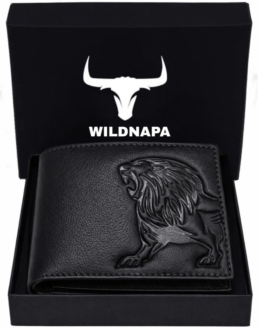 Men Black Genuine Leather RFID Wallet-image-44