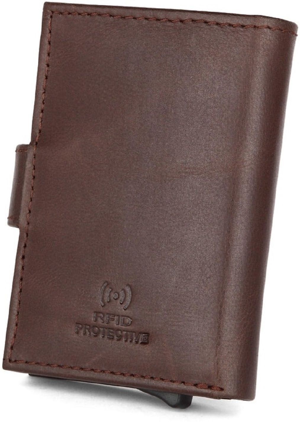 metronaut Men Casual, Formal Brown Genuine Leather RFID Card Holder-picture-11