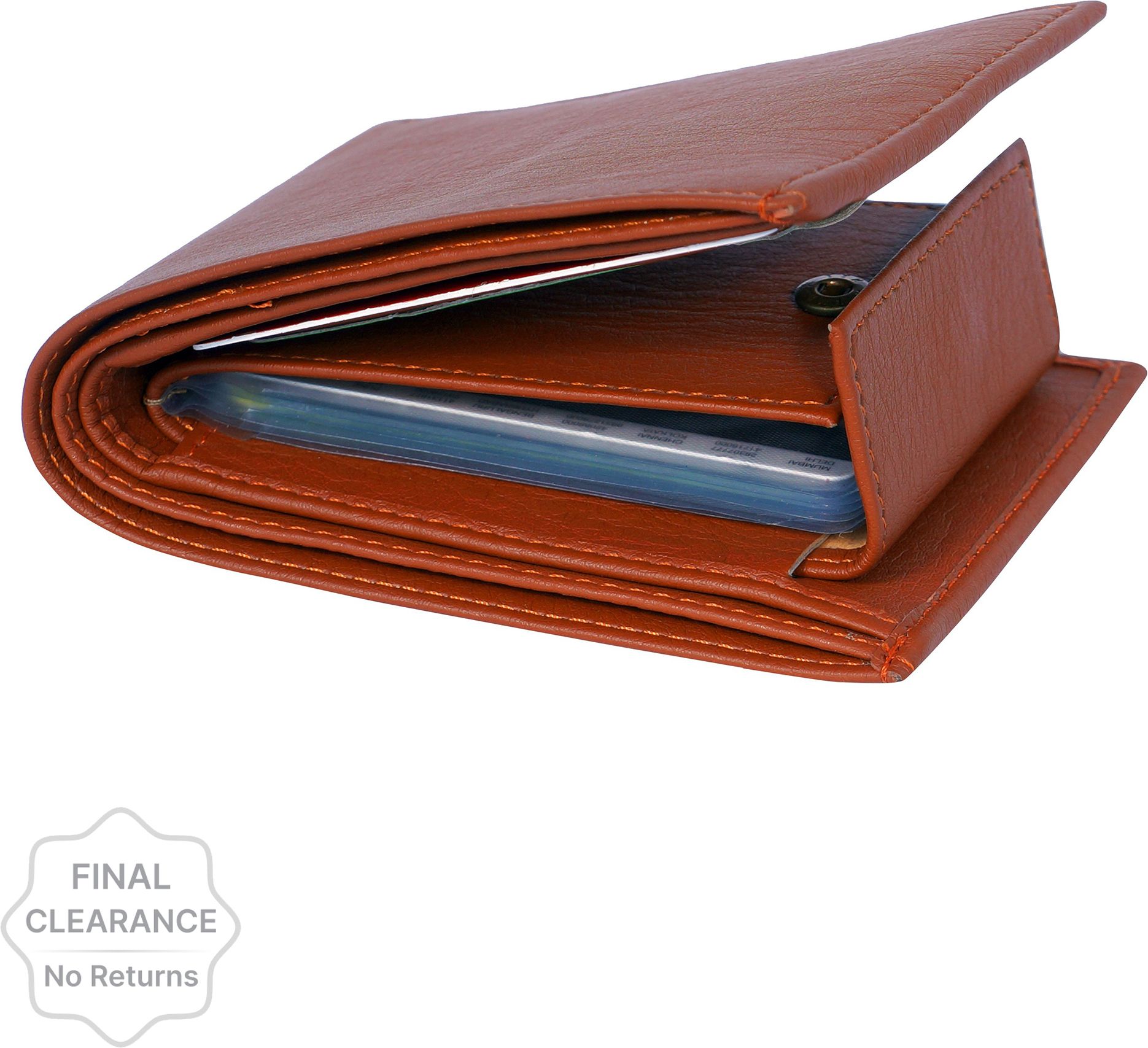 Men Casual, Trendy Tan Artificial Leather Wallet - Mini-image-48