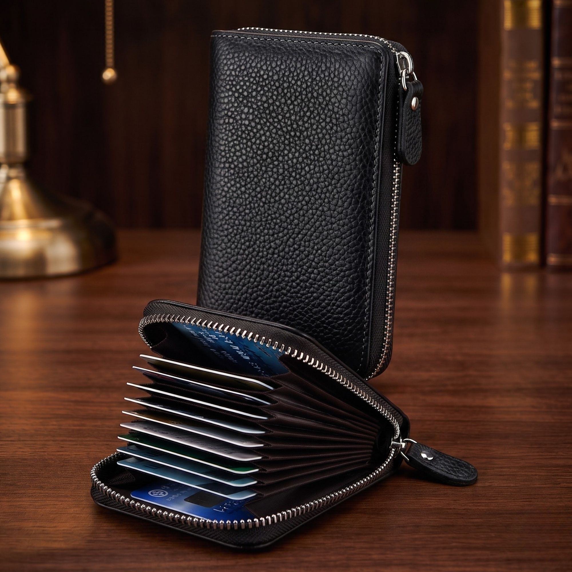 Men & Women Casual Black Artificial Leather RFID Card Holder-image-44