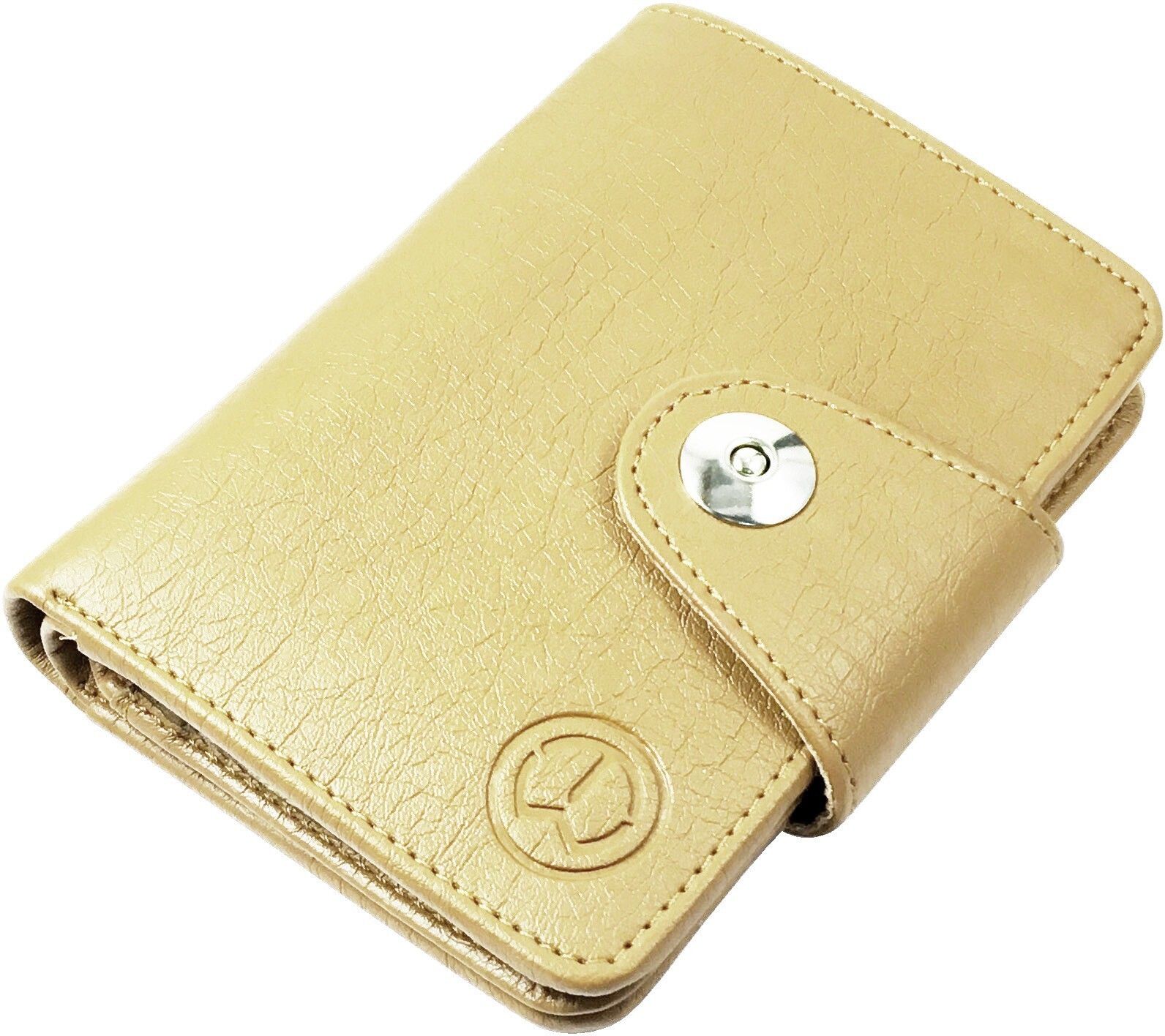 Men Casual Beige Artificial Leather Card Holder - Regular Size-image-0
