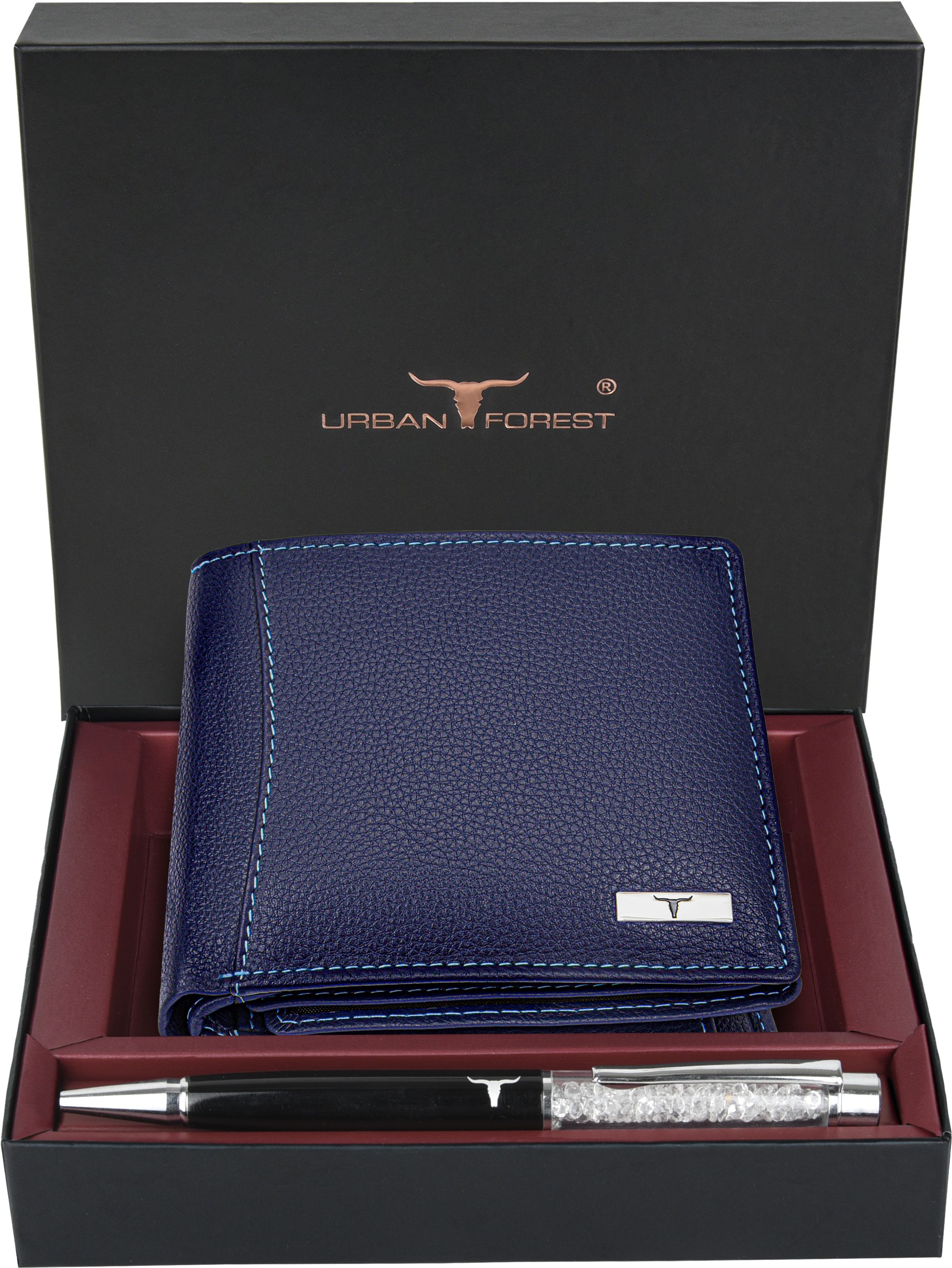 Men Casual Blue Genuine Leather RFID Wallet-image-40