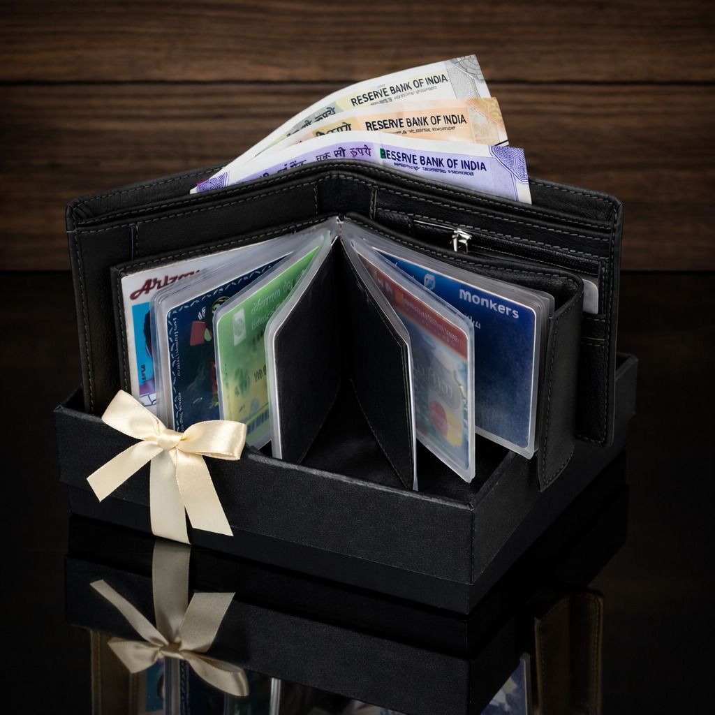 Men & Women Casual, Formal, Evening/Party, Travel, Trendy Black Artificial Leather RFID Wallet