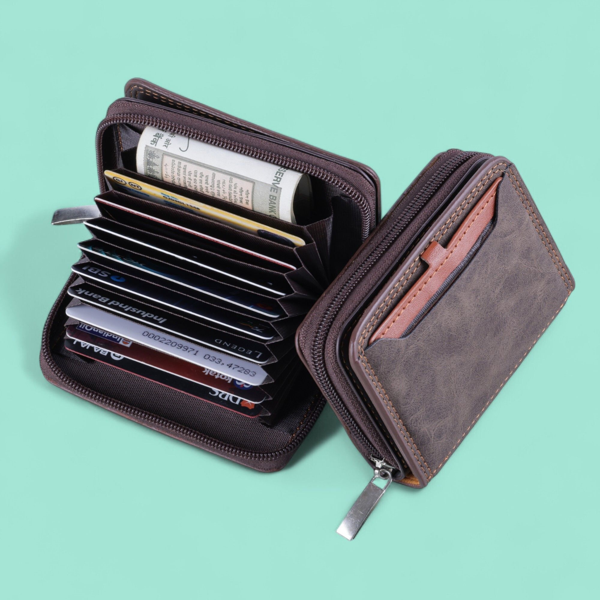 metronaut Men Casual, Formal Brown Genuine Leather RFID Card Holder-picture-24