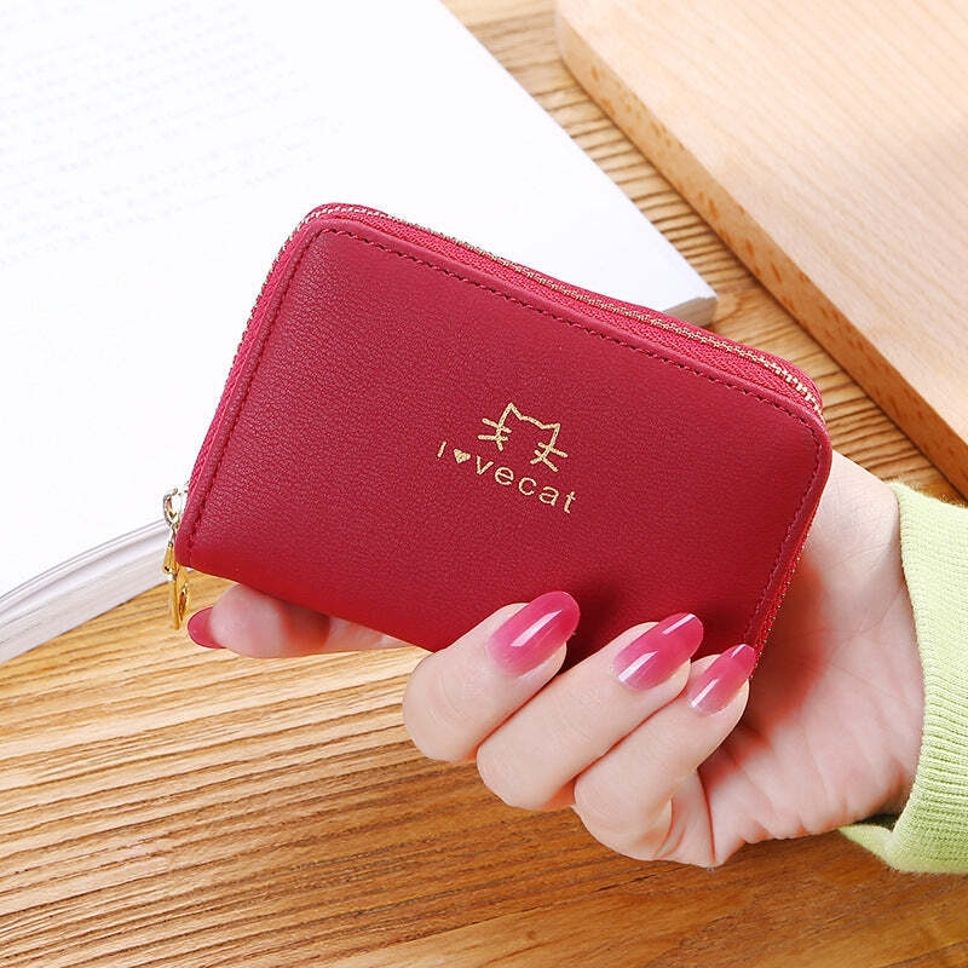 Women Casual Red Genuine Leather Wallet-image-27