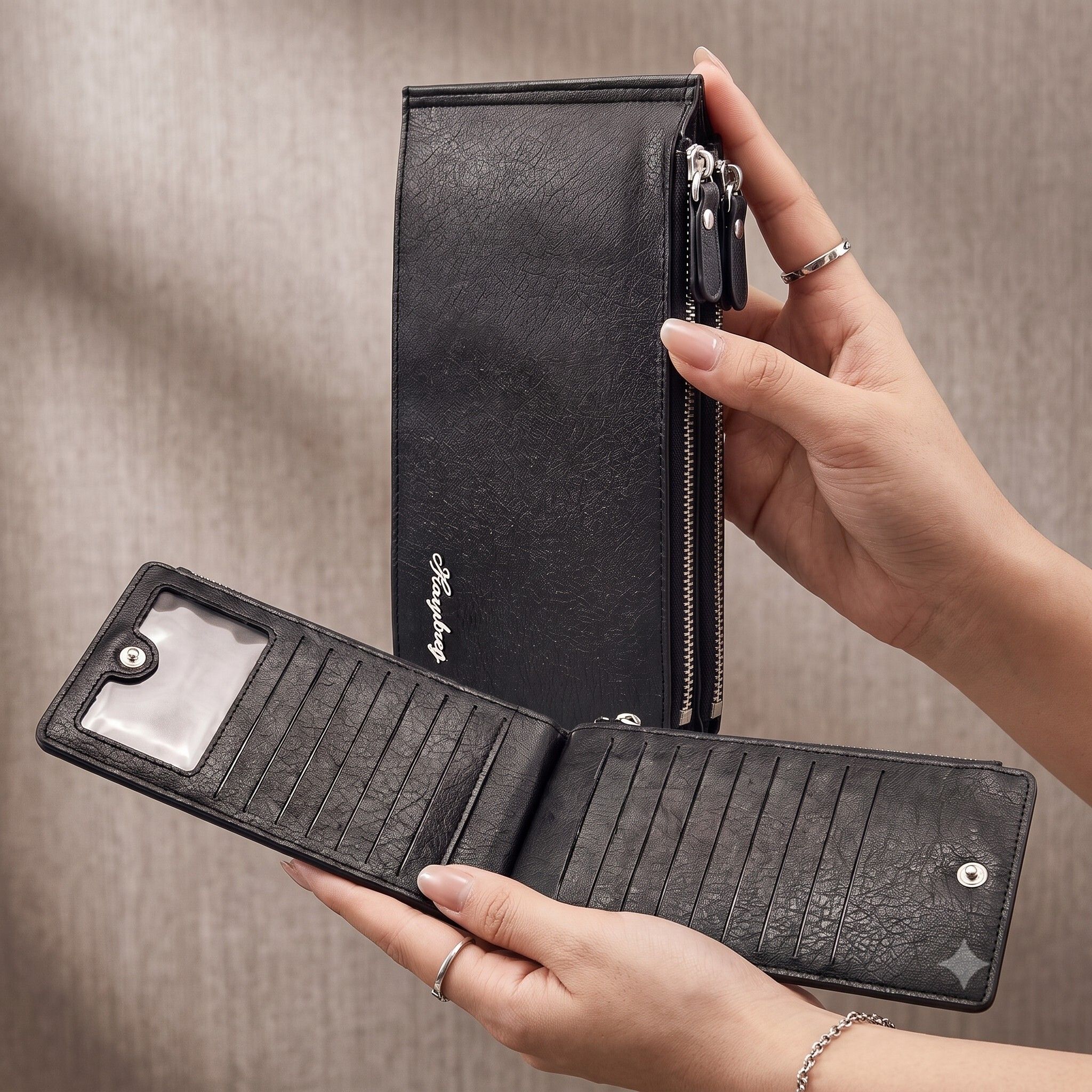 dezivo Men & Women Black Artificial Leather RFID Card Holder-picture-48