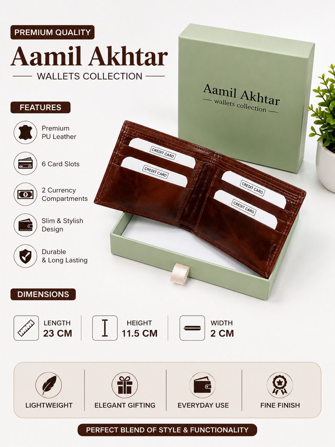 Men Brown Genuine Leather RFID Wallet-image-42