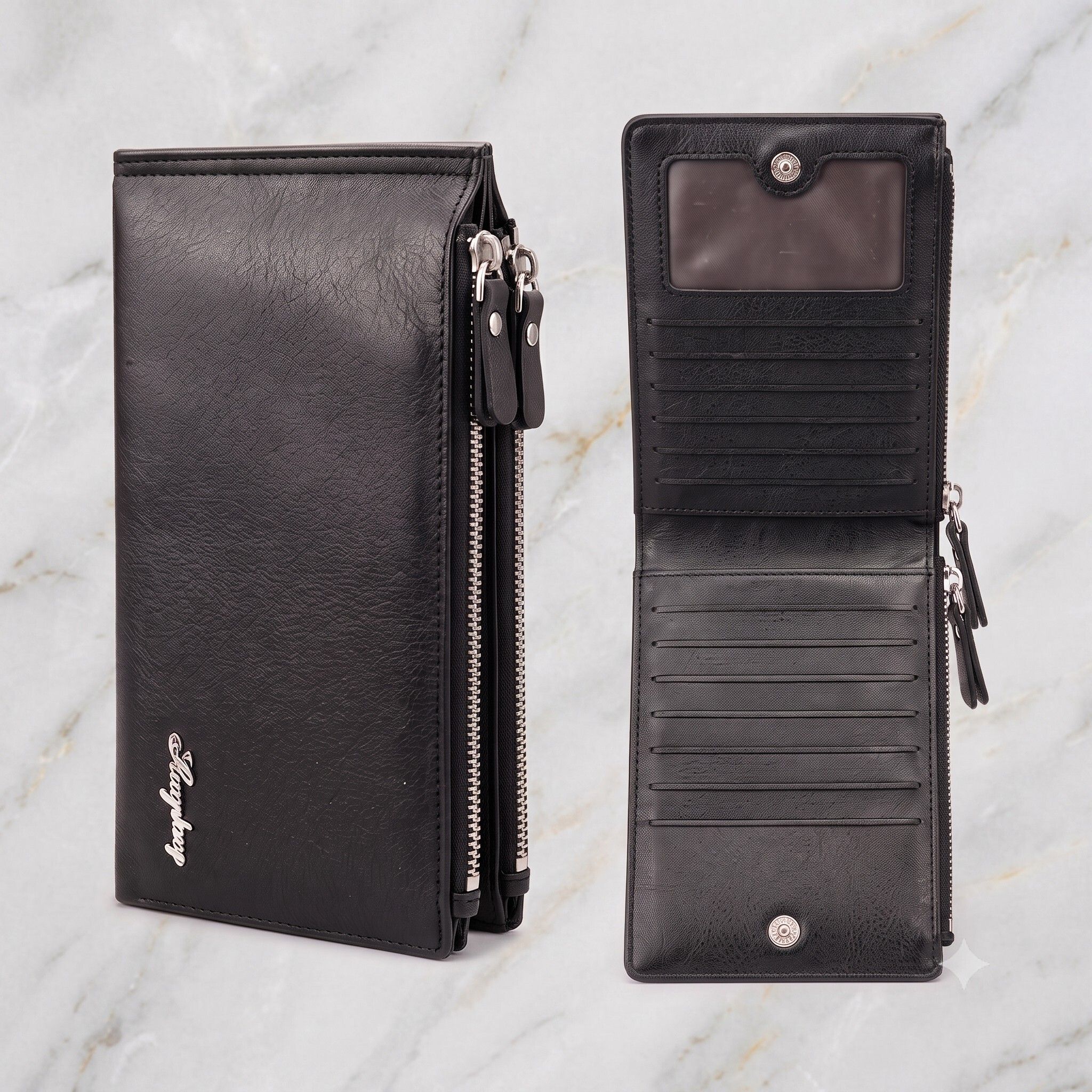 Men & Women Black Artificial Leather RFID Card Holder-image-48