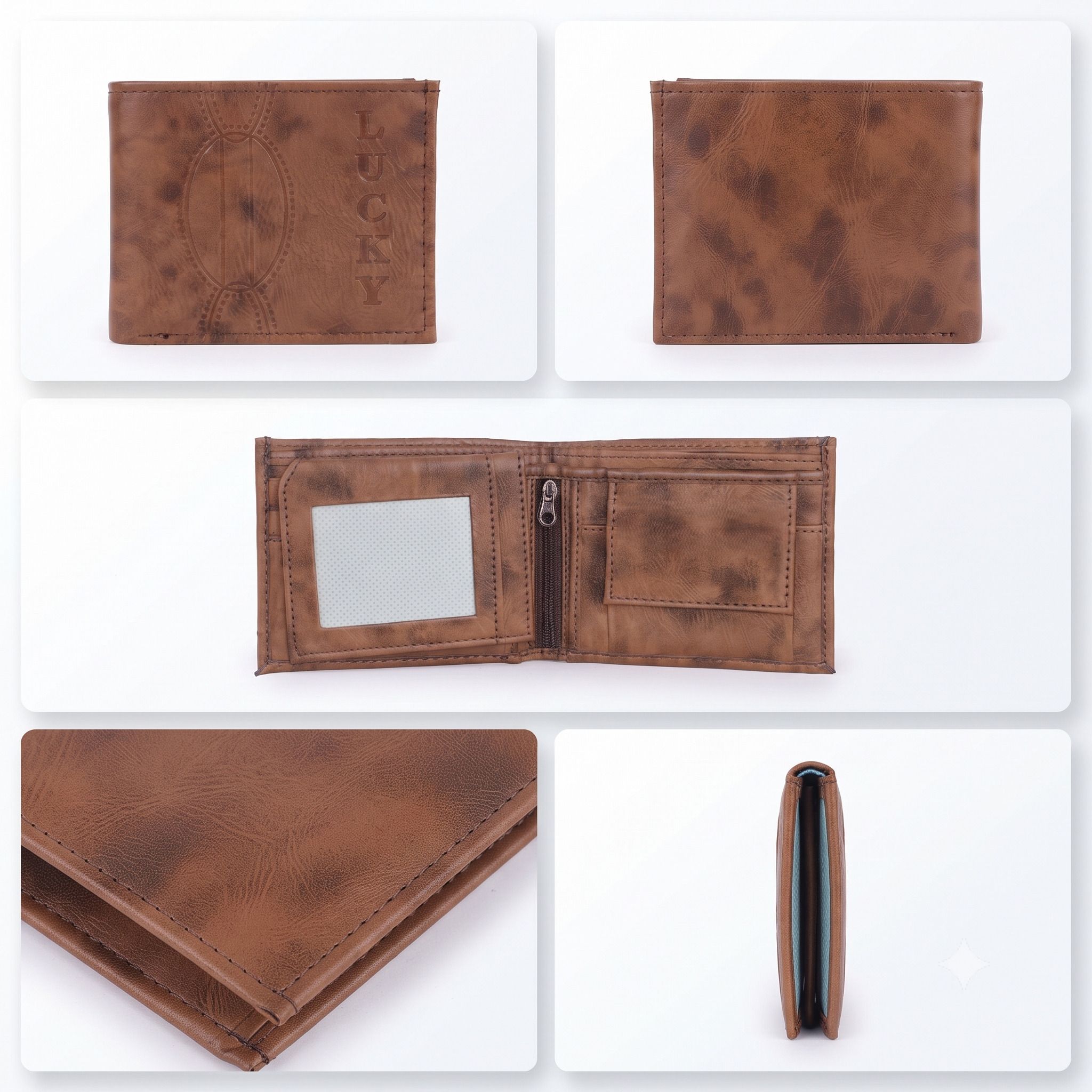 dasnathstore Men & Women Casual Brown Genuine Leather Wallet-picture-22