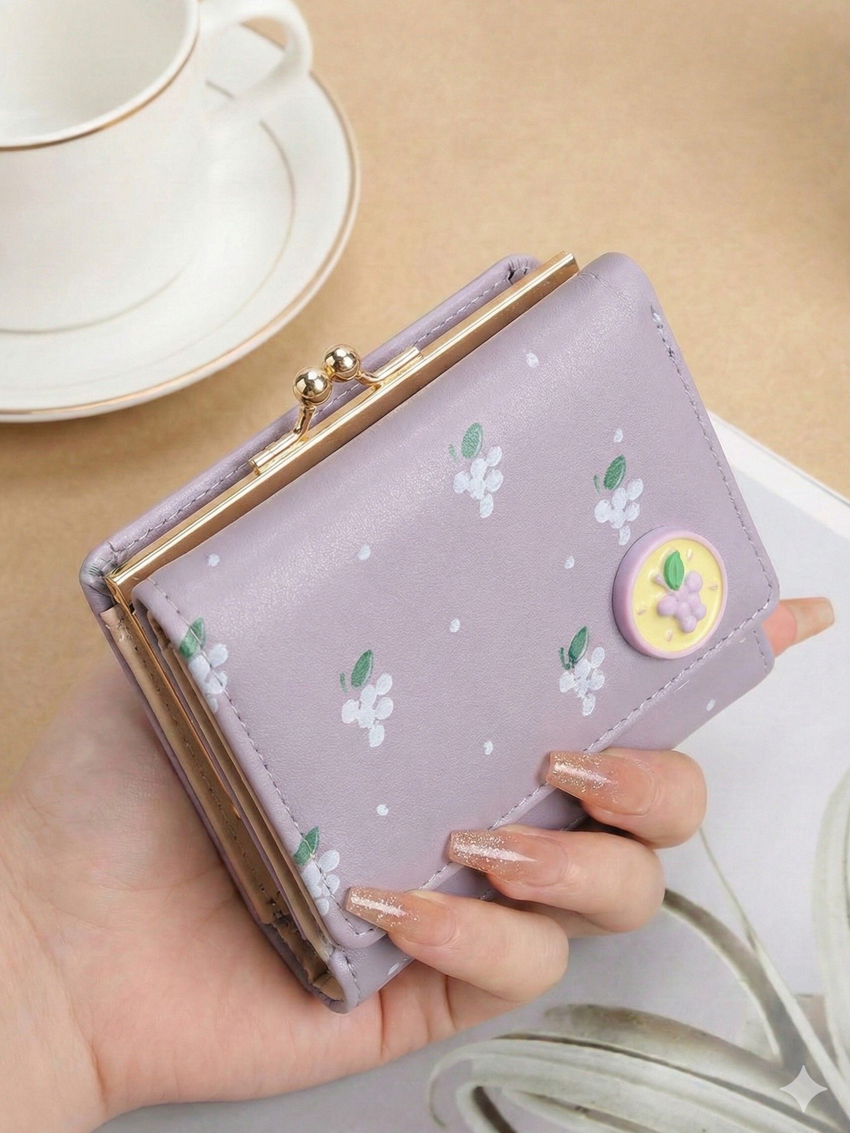 Women Casual Purple Canvas RFID Wallet-image-19