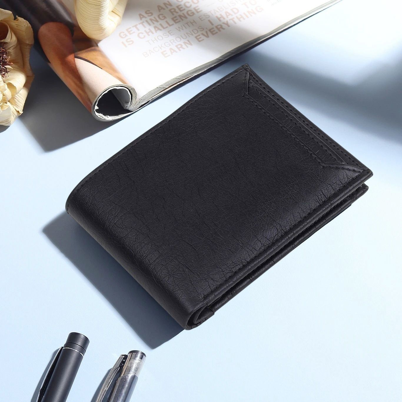 bif Men Casual, Evening/Party, Formal, Trendy Black Artificial Leather RFID Wallet-picture-1