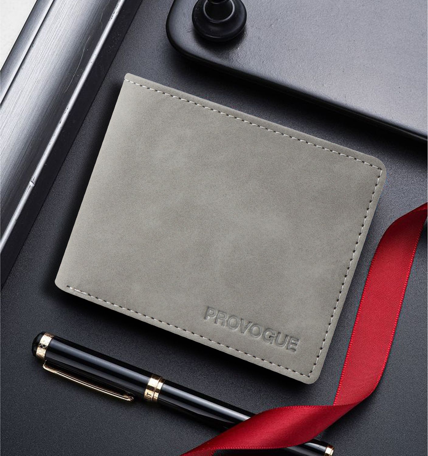 Men Trendy, Travel, Casual, Formal Grey Artificial Leather Wallet-image-28