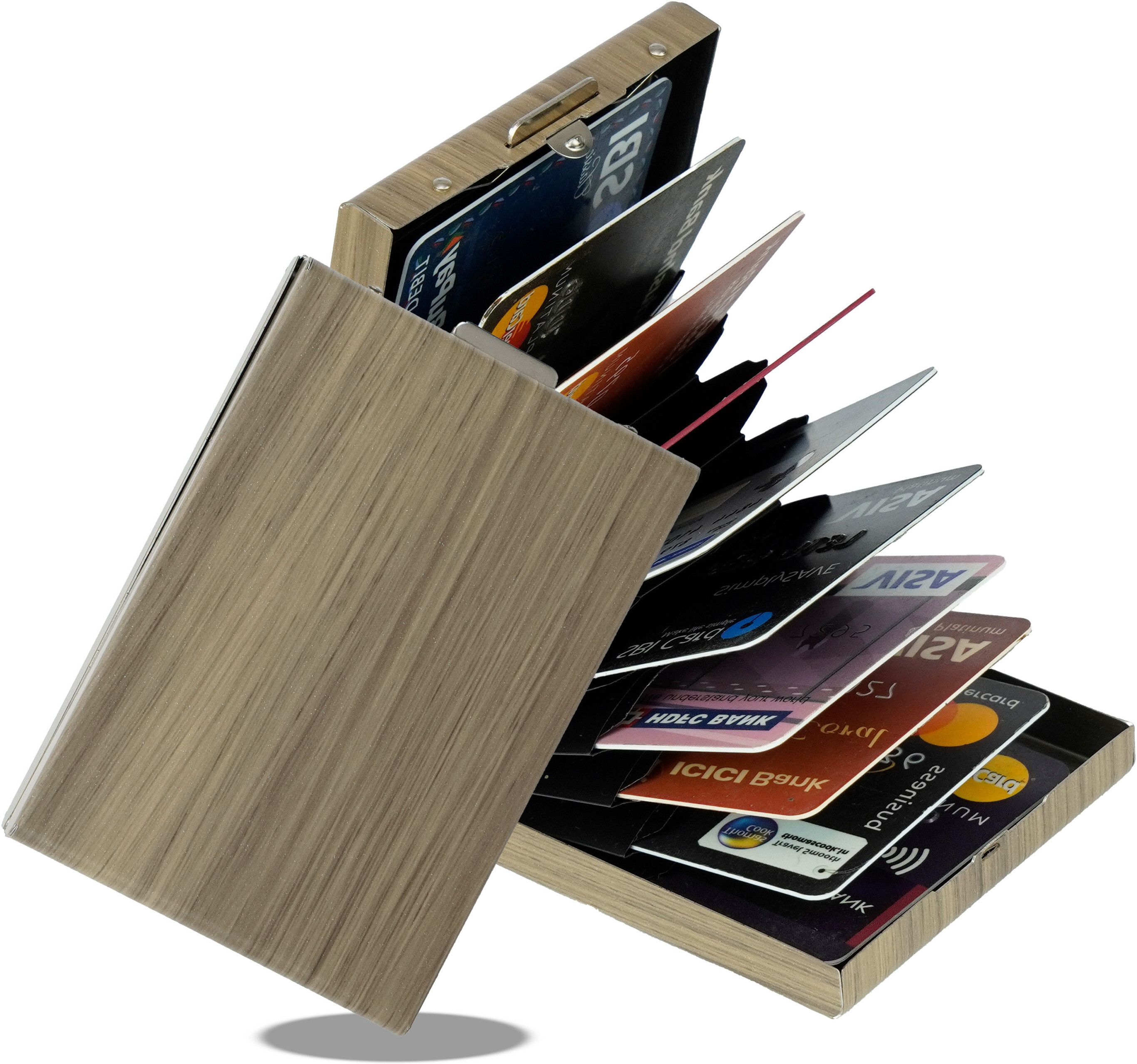 Men & Women Trendy, Formal, Casual, Travel Brown Aluminium RFID Card Holder-image-37