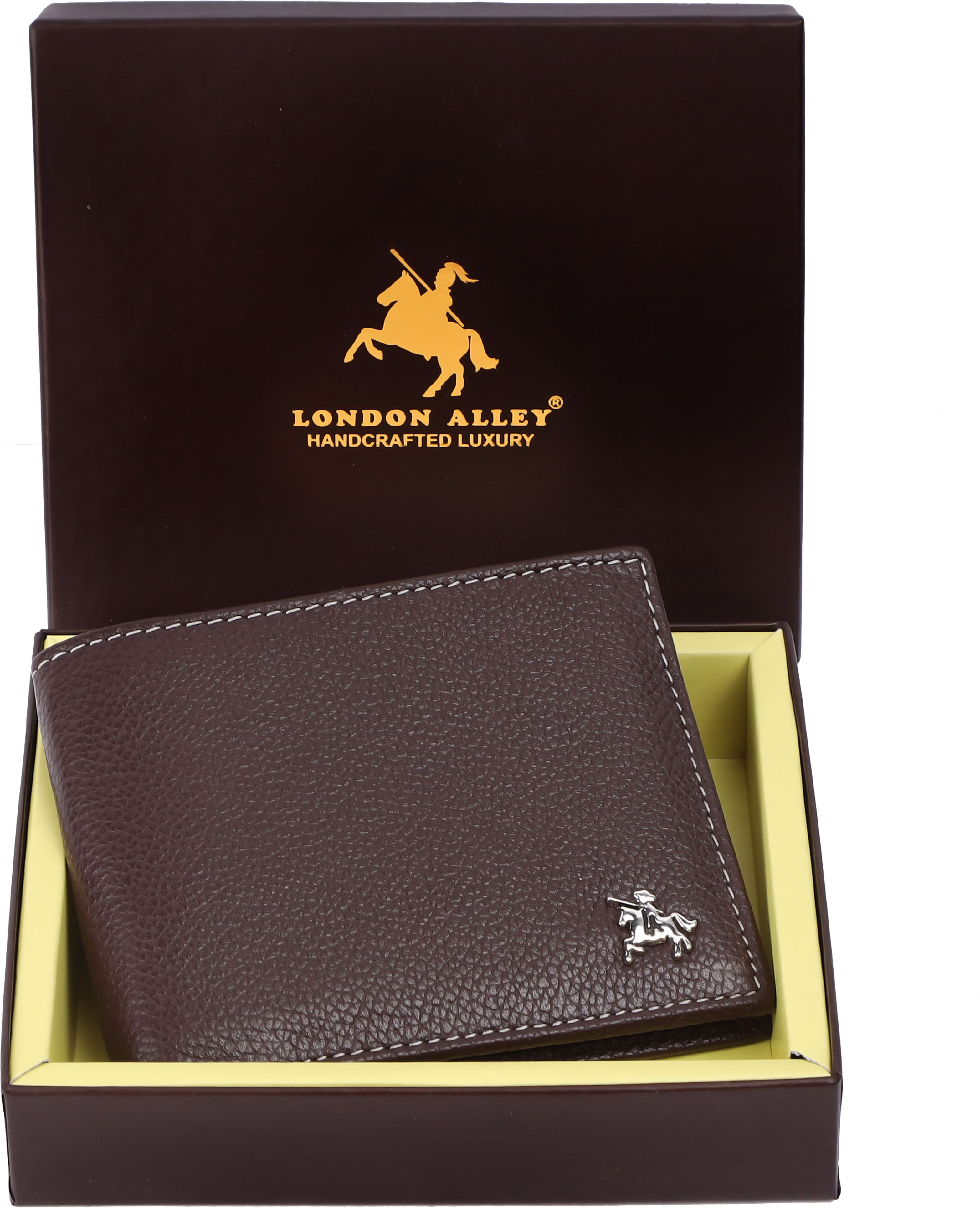 london alley Men Casual Brown Genuine Leather RFID Wallet-picture-12