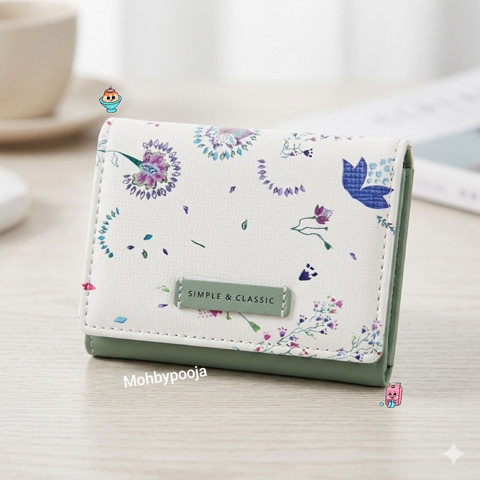 Men & Women Green Plastic Wallet-image-4