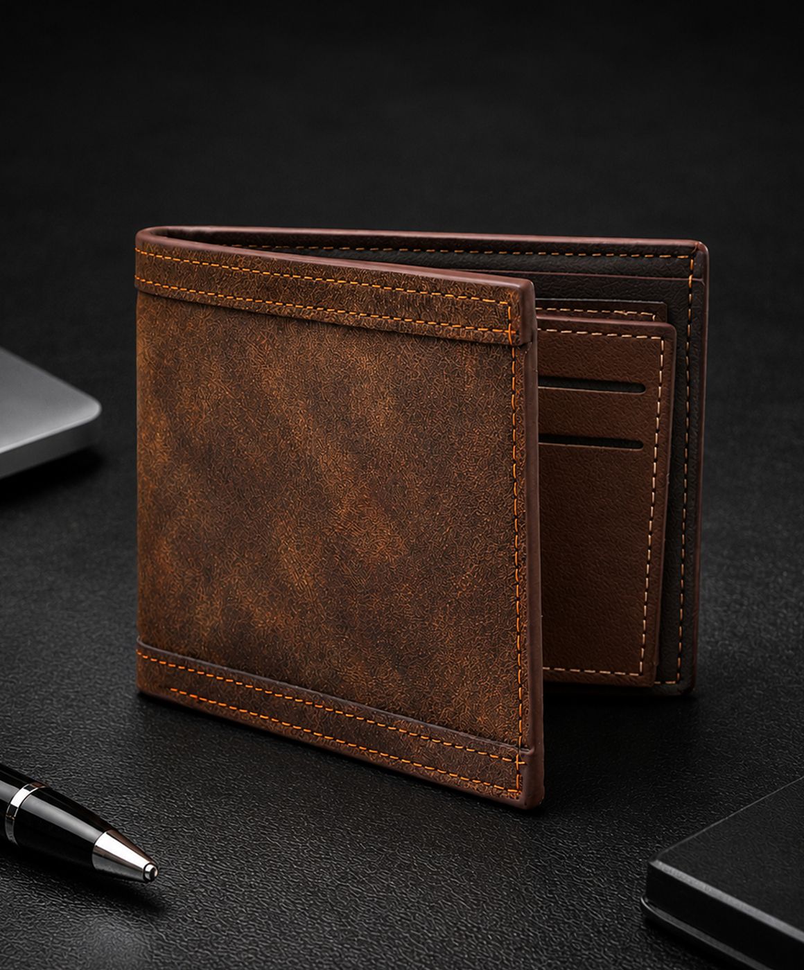 thewalletstore Men Casual Brown Artificial Leather Wallet-picture-17