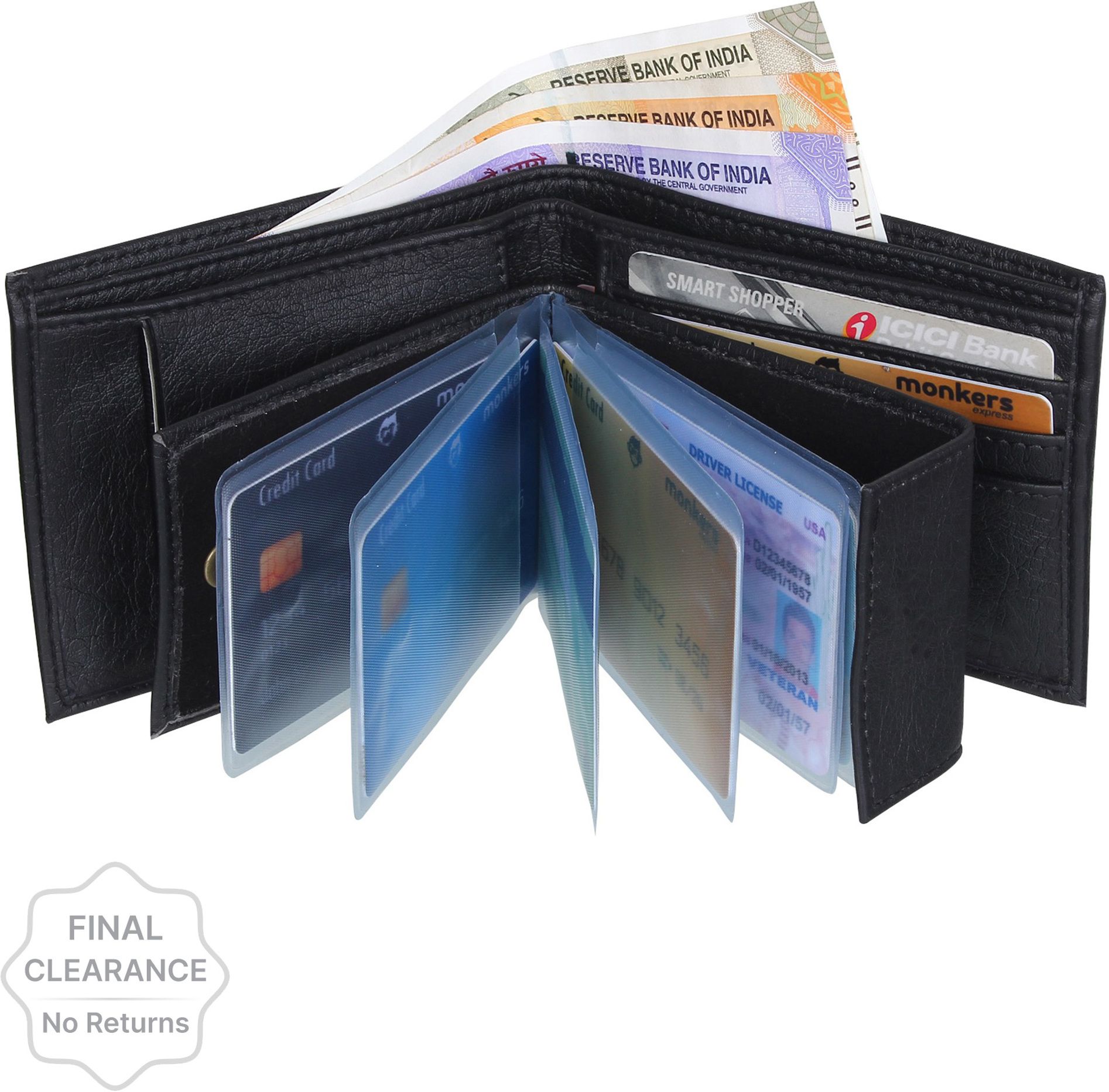 samtroh Men Formal Black Artificial Leather Money Clip - Mini-picture-38