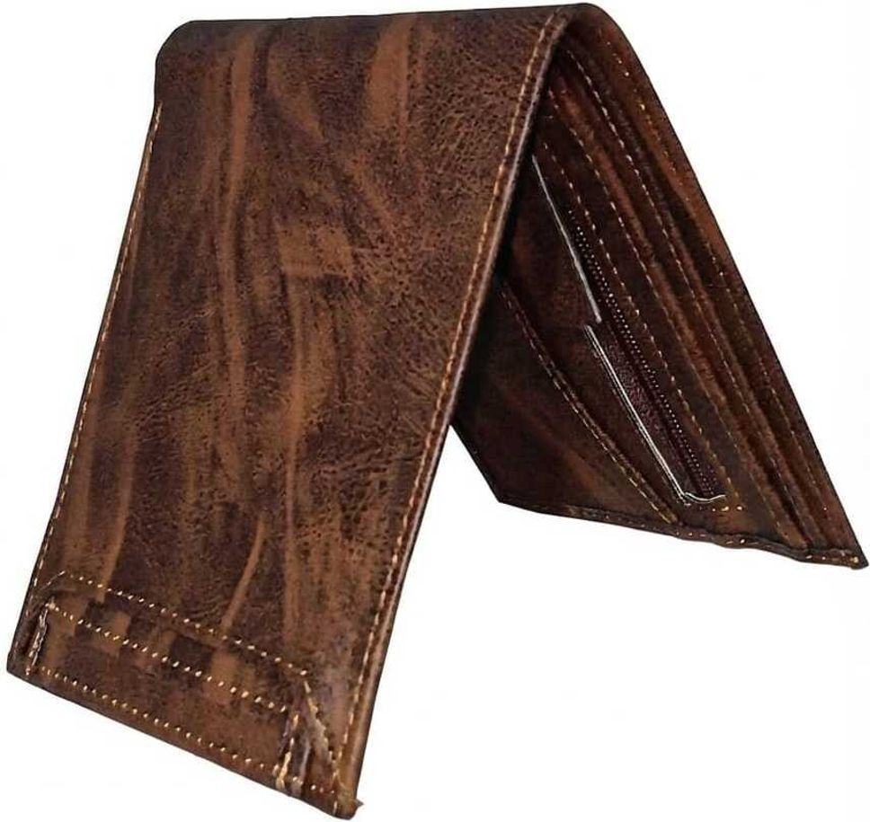 ss glossy Men & Women Casual, Evening/Party, Formal Brown Artificial Leather Wallet-picture-24
