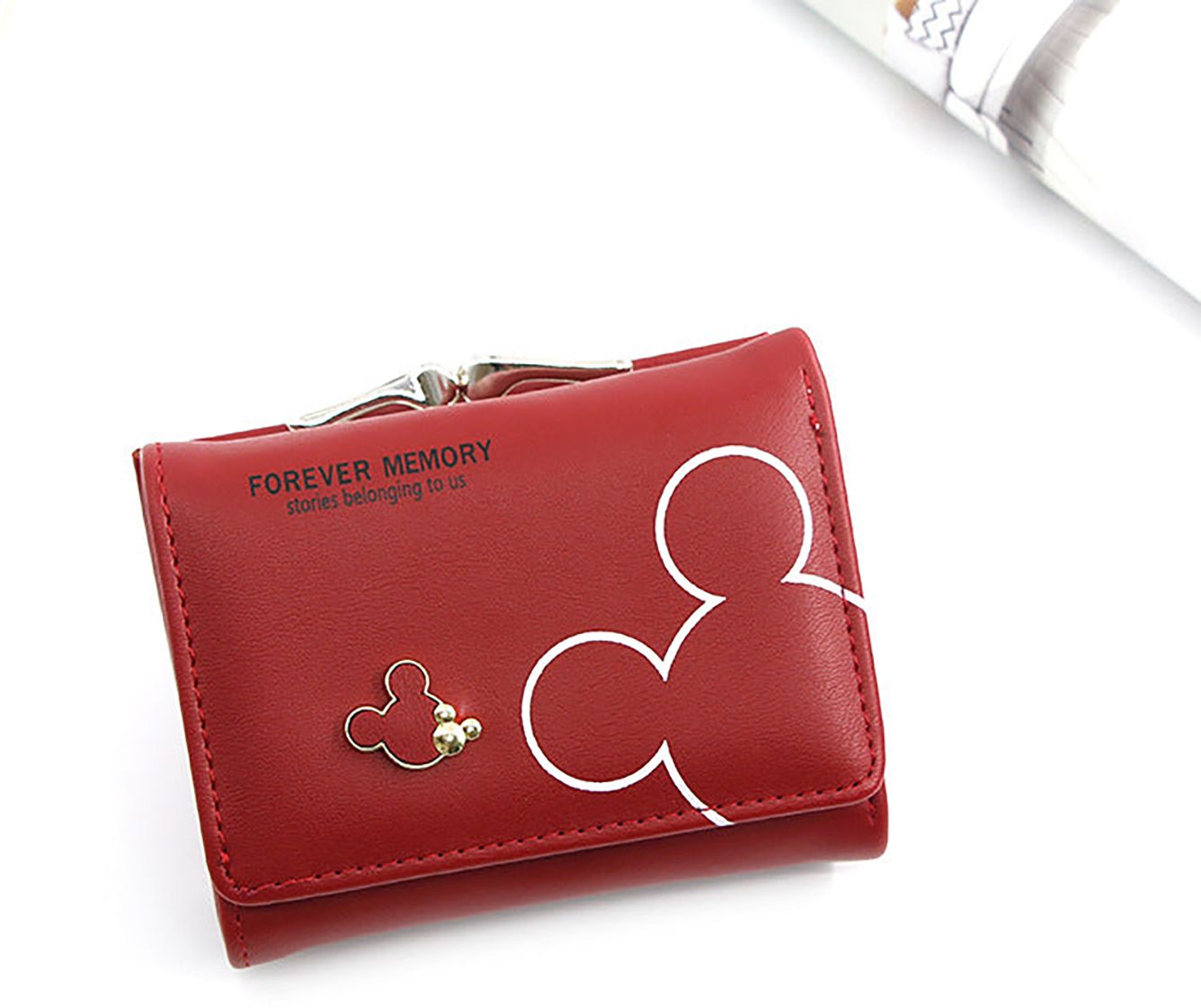 Women Red Genuine Leather Wallet-image-23