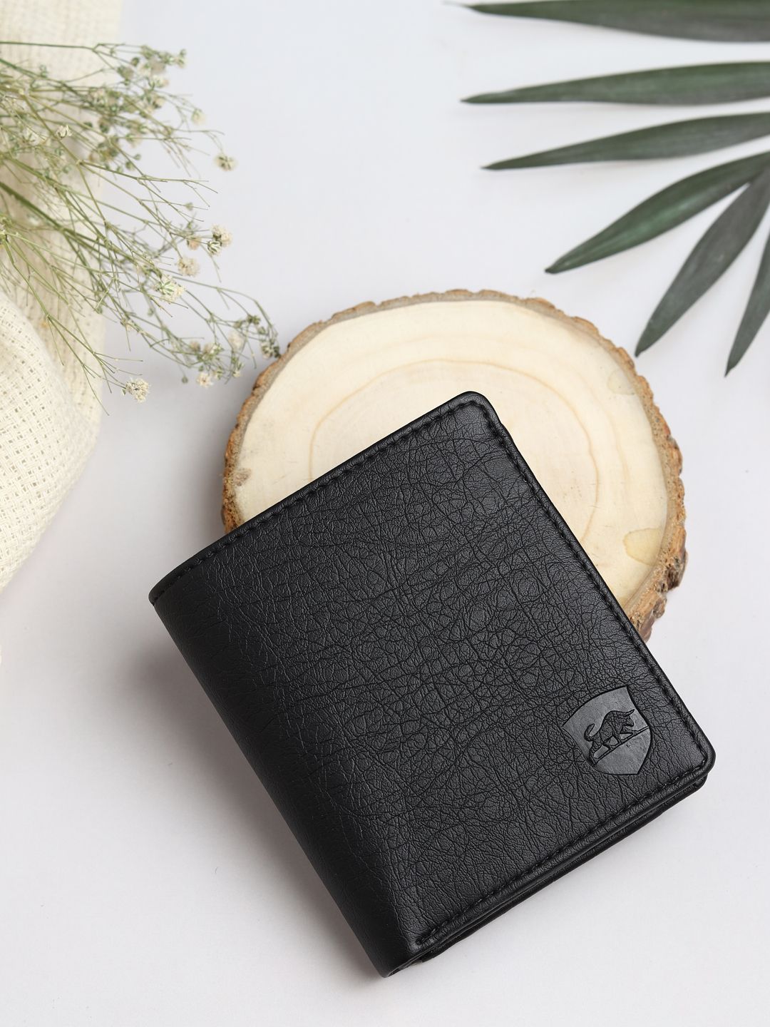 Men Black Artificial Leather Wallet