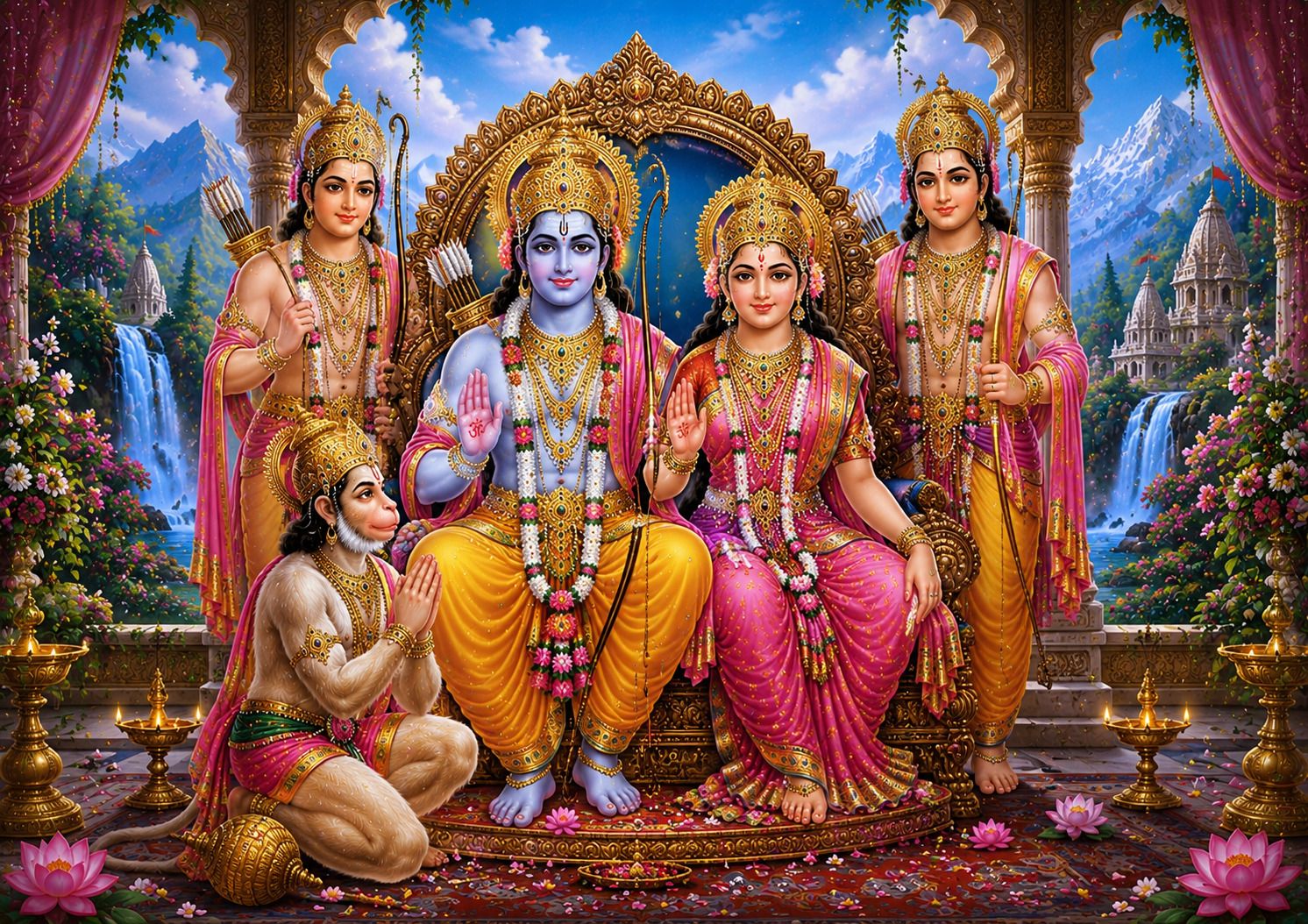 gayatri fashion Ram Darbar Shiv Parivar Lakshmi Ganesh Pack of 3-picture-46