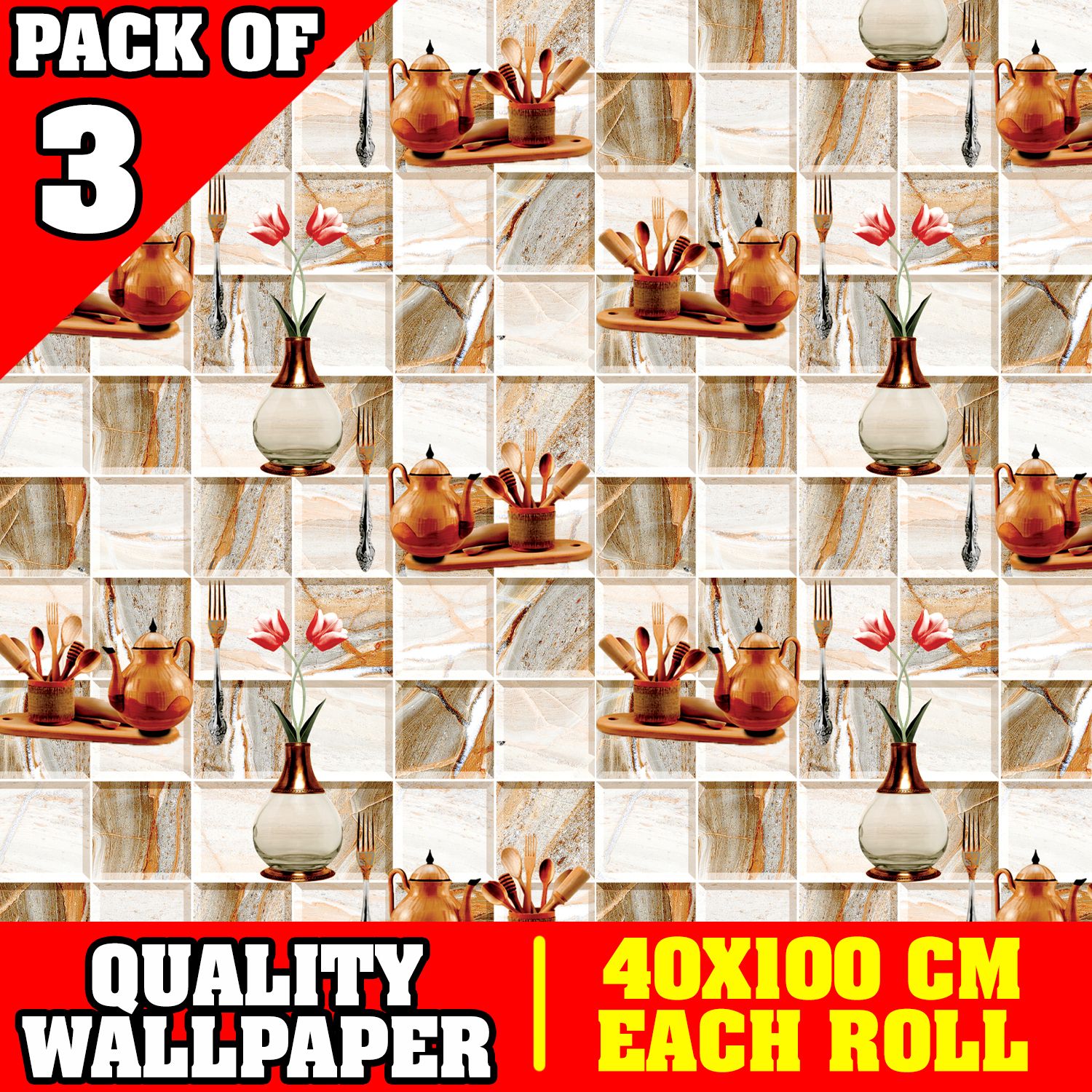 300 cm x 40 cm Decorative Vinyl Wallpaper-image-30