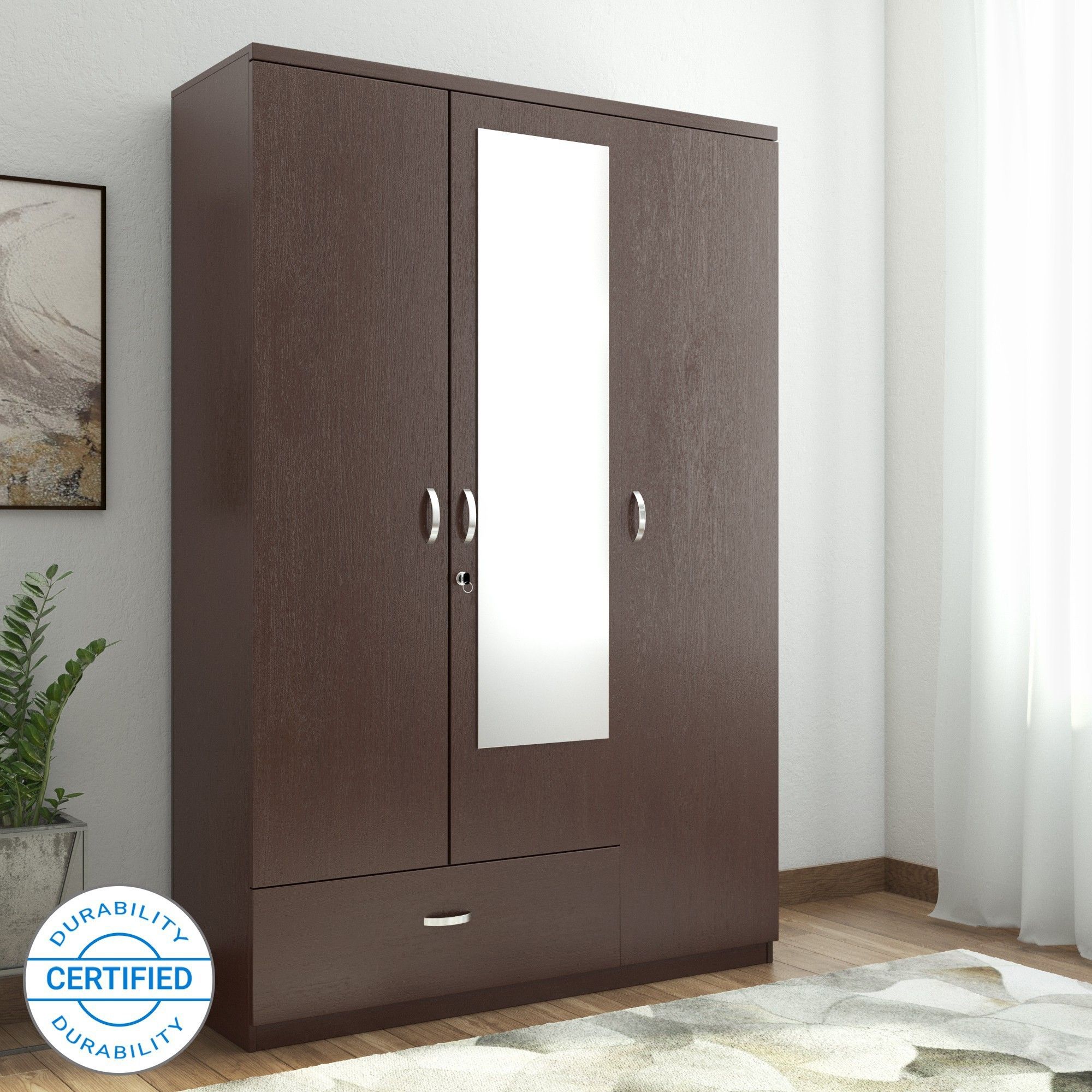 Utsav Engineered Wood 3 Door Almirah-image-18