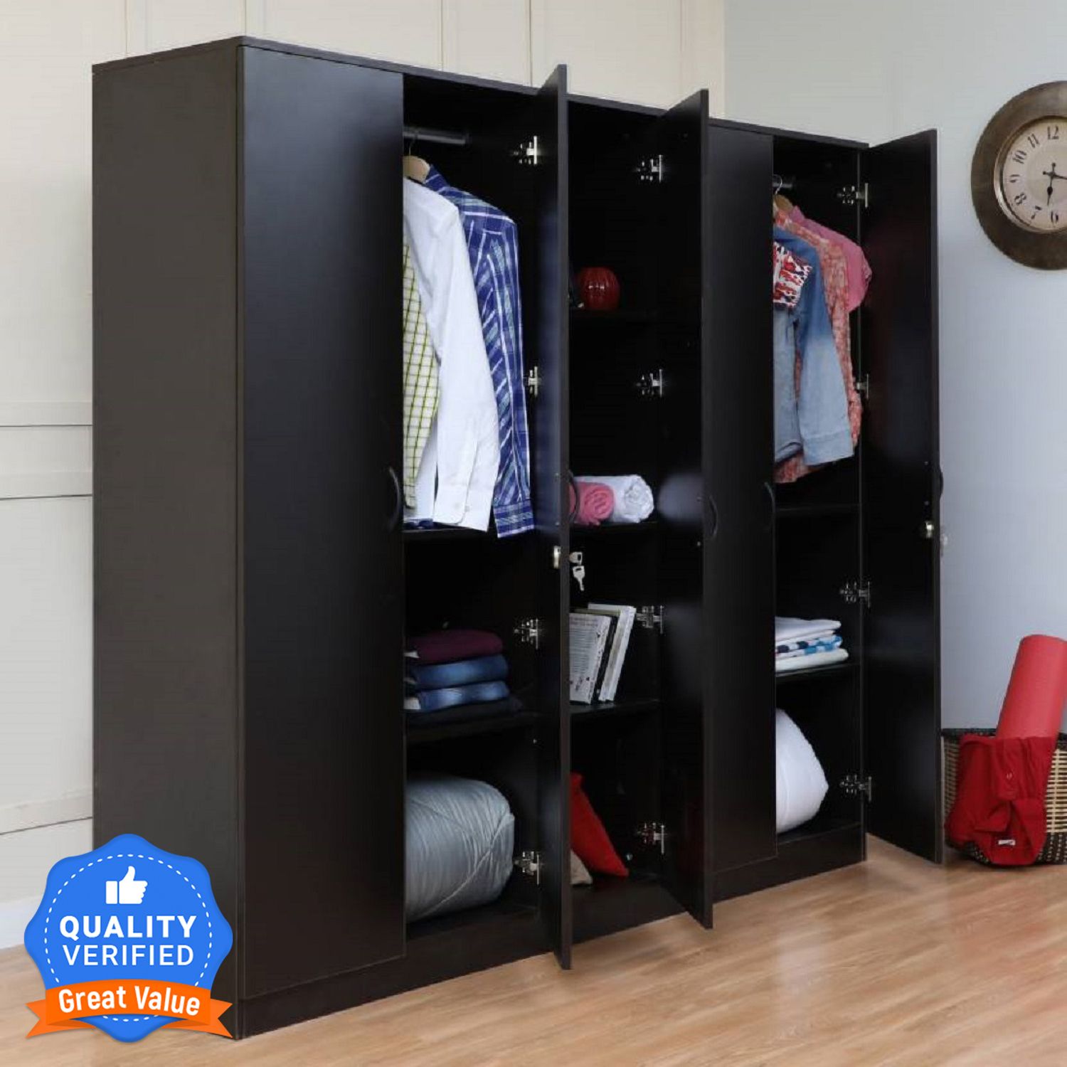 home full Engineered Wood 5 Door Wardrobe-picture-22