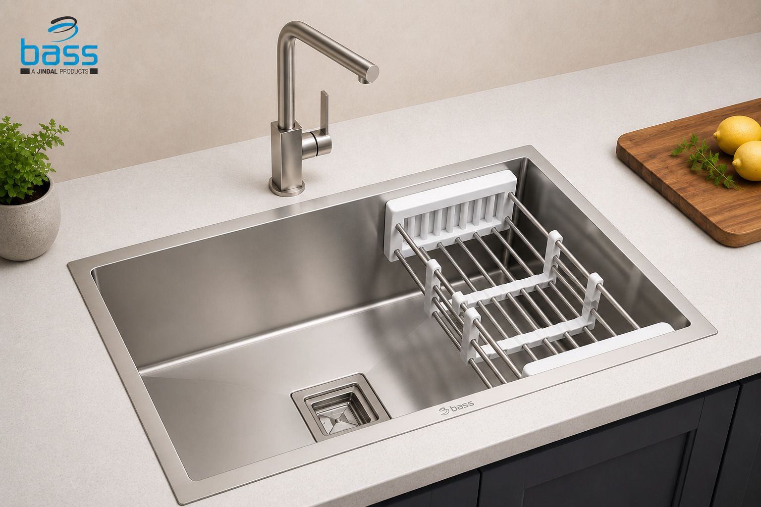Premium 24" X 18" X 10" Single Bowl | Handmade Kitchen Sink | Sound Proof Sink Premium Stainless Steel Handmade Kitchen Sink With Basket (24x18 Inches) Vessel Sink-image-28