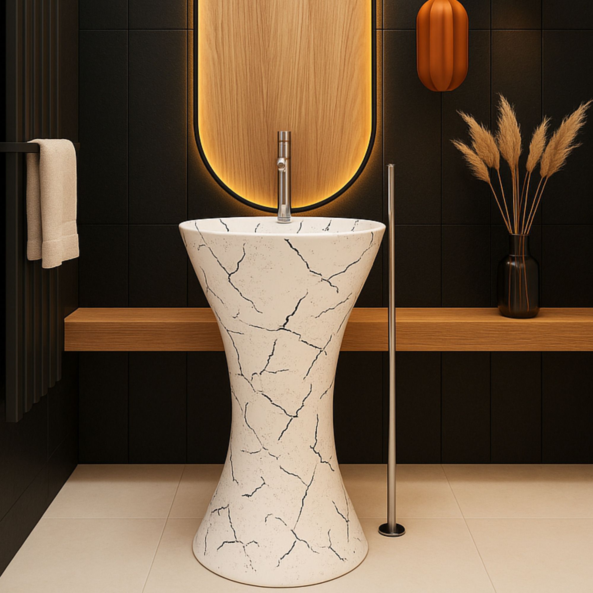 pedestal wash basin|ceramic wash basin with pedestal|damru washbasin|basin| Premium Quality Pedestal Wash Basin| Stain & Scratch Resistant| Pedestal Basin-image-35