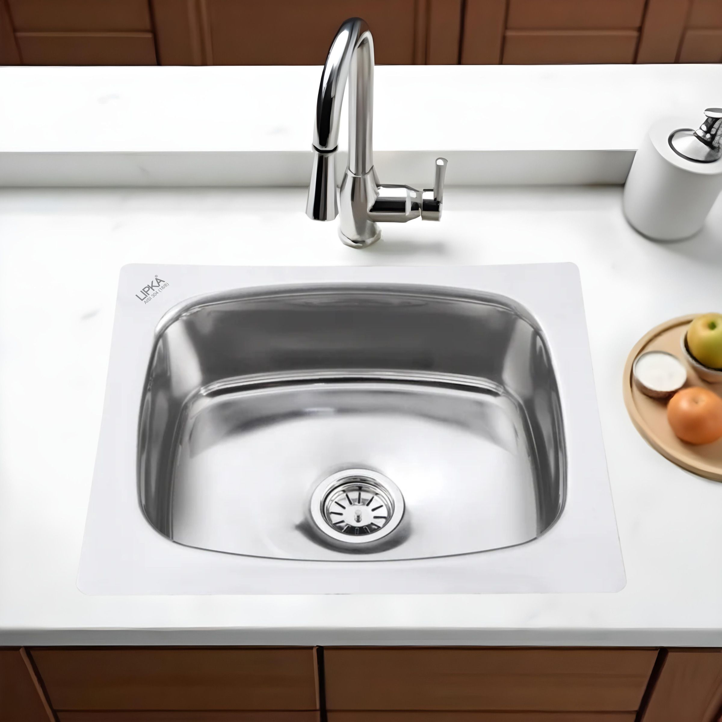 21" x 18" x 8" 304 Stainless Steel Round Single Bowl Kitchen Sink RB07-304 Under Counter Basin-image-42