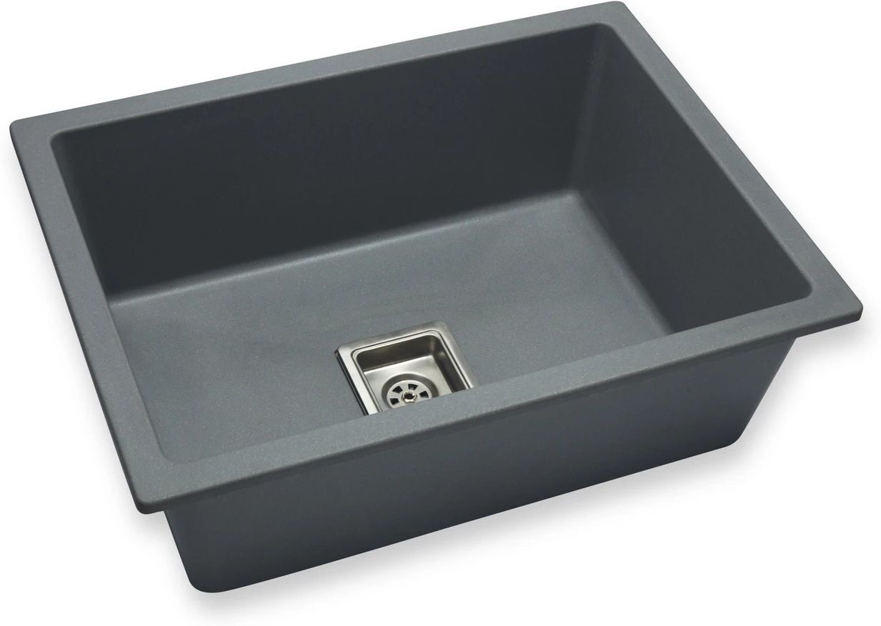 LAPO Single Bowl Quartz-Sink-UM-GREAY Metalic-24x18X9 Top Mount-image-47