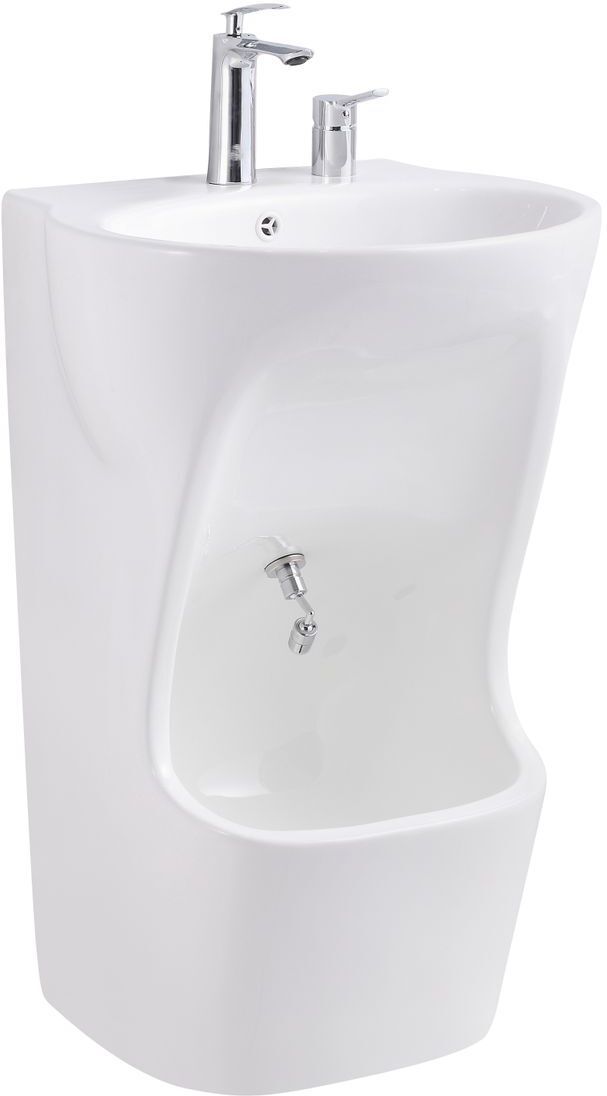 Free Standing Pedestal Basin for Bathroom - (APS-1048) Pedestal Basin (White) Wudu Basin/Ceramic Designer Pedestal Wash Basin/Premium One Piece Basin Pedestal Basin-image-36