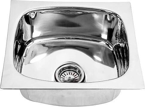 Denmark Single Bowl Sink Kitchen Sink_14X16X6 with SS Copling & Adjustable Pipe Vessel Sink (Silver) Vessel Sink-image-26