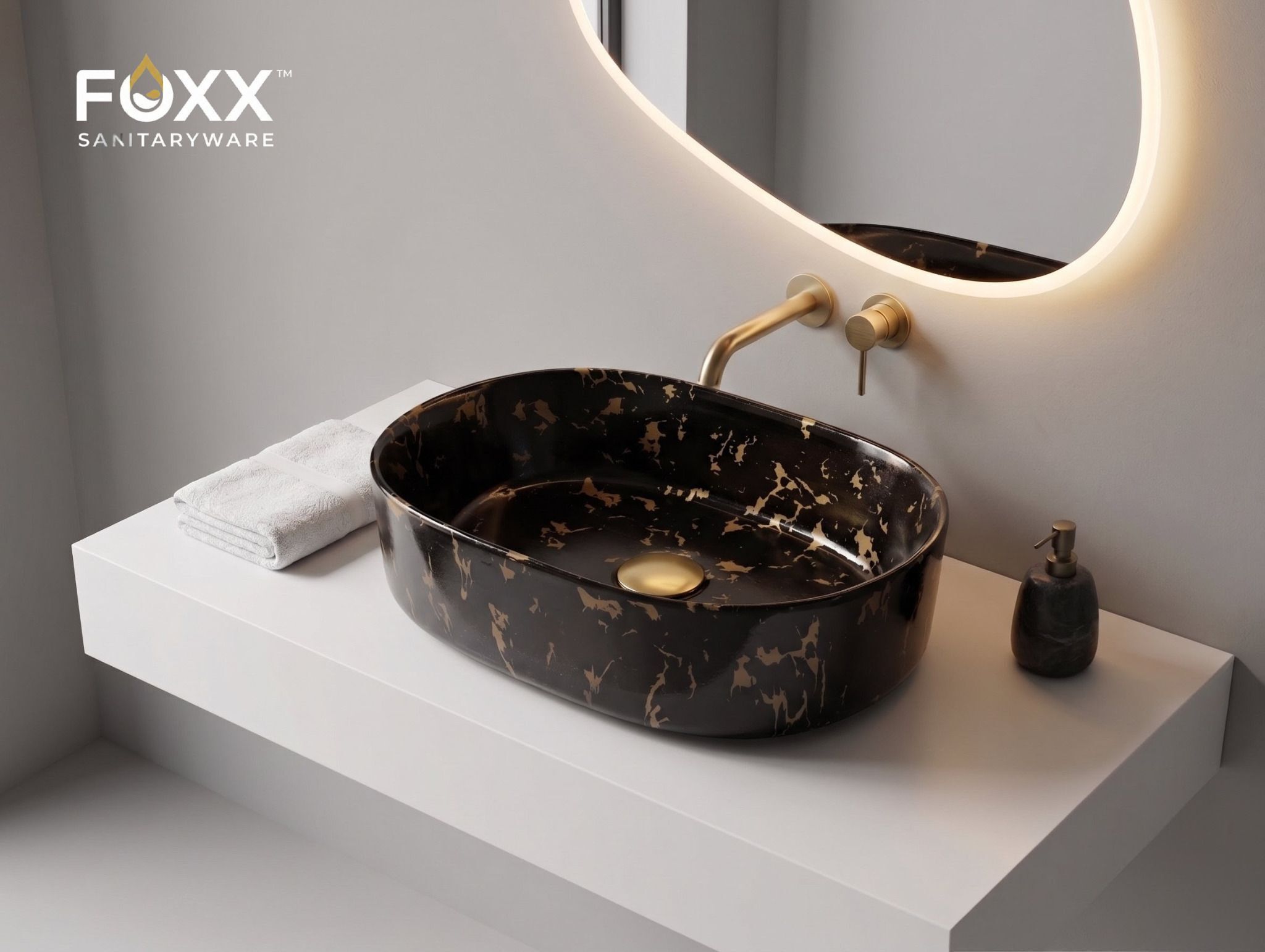 Premium Designer Table Top Ceramic Wash basin for home & Hotels B (19x13x5) Marble Design Wash Basin-B Table Top Basin-image-25