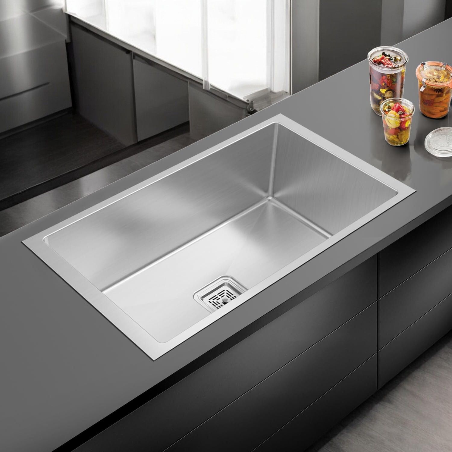 30x18x10 Kitchen Sink 30 Inches Handmade Single Bowl SS304 Stainless Steel Sink CKS3018HM | HANDAMDE KITCHEN SINK | PREMIUM QUALITY| MATT | Vessel Sink-image-42